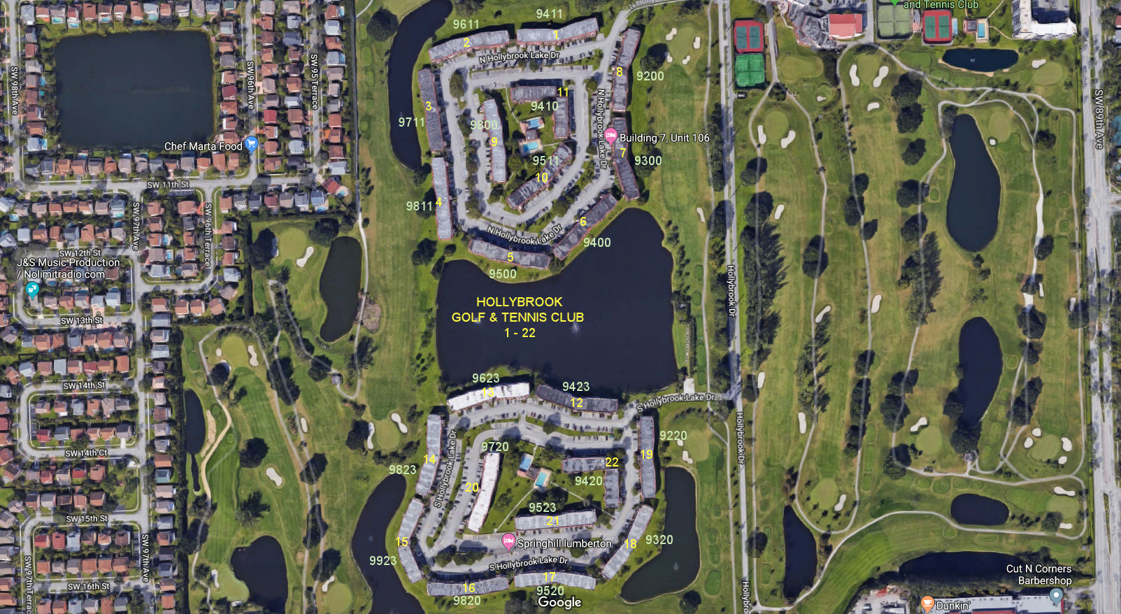 Aerial photo of Hollybrook Golf & Tennis Club 1-22