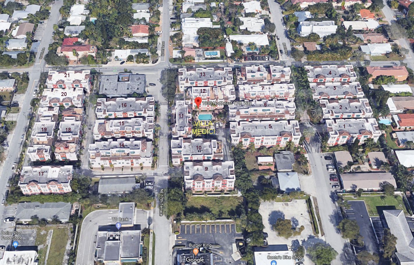 Aerial photo of Villa Medici