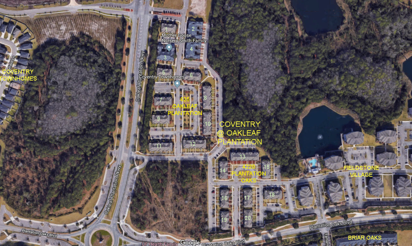 Aerial photo of Coventry at Oakleaf Plantation