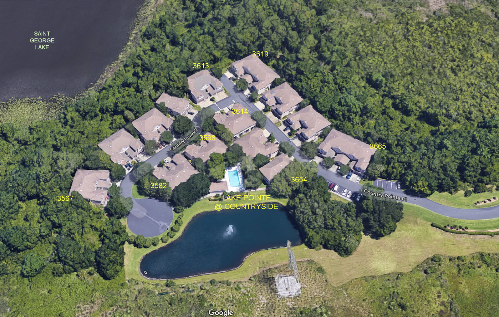 Aerial photo of Lake Pointe at Countryside
