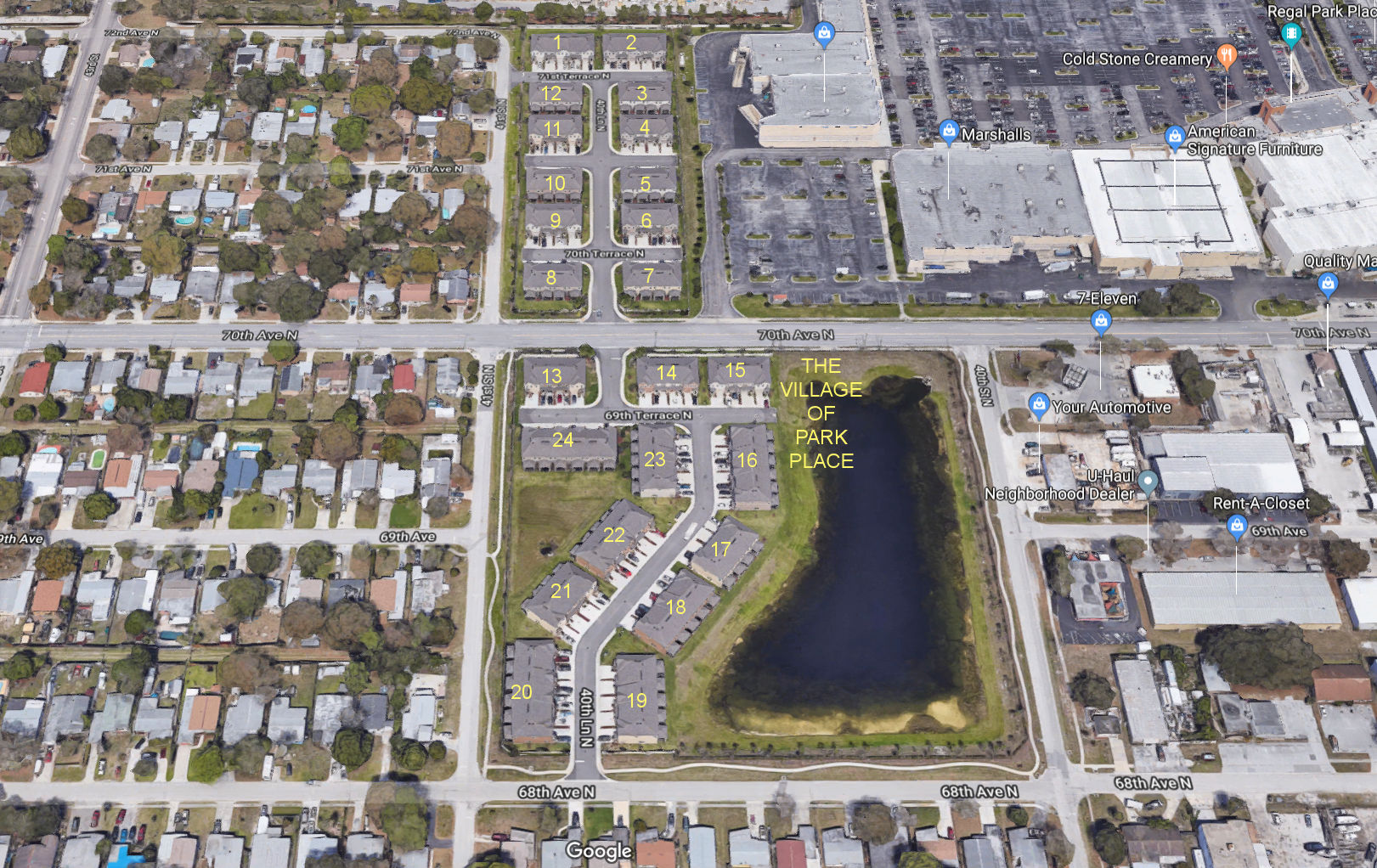 Aerial photo of Village at Park Place