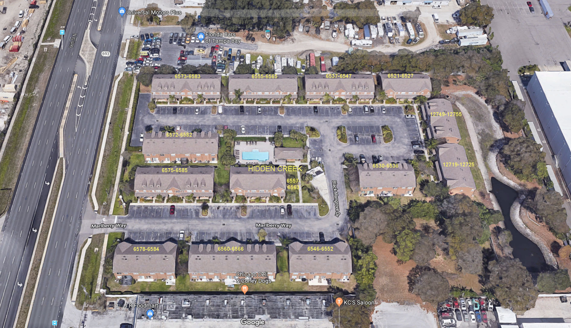 Aerial photo of Hidden Creek