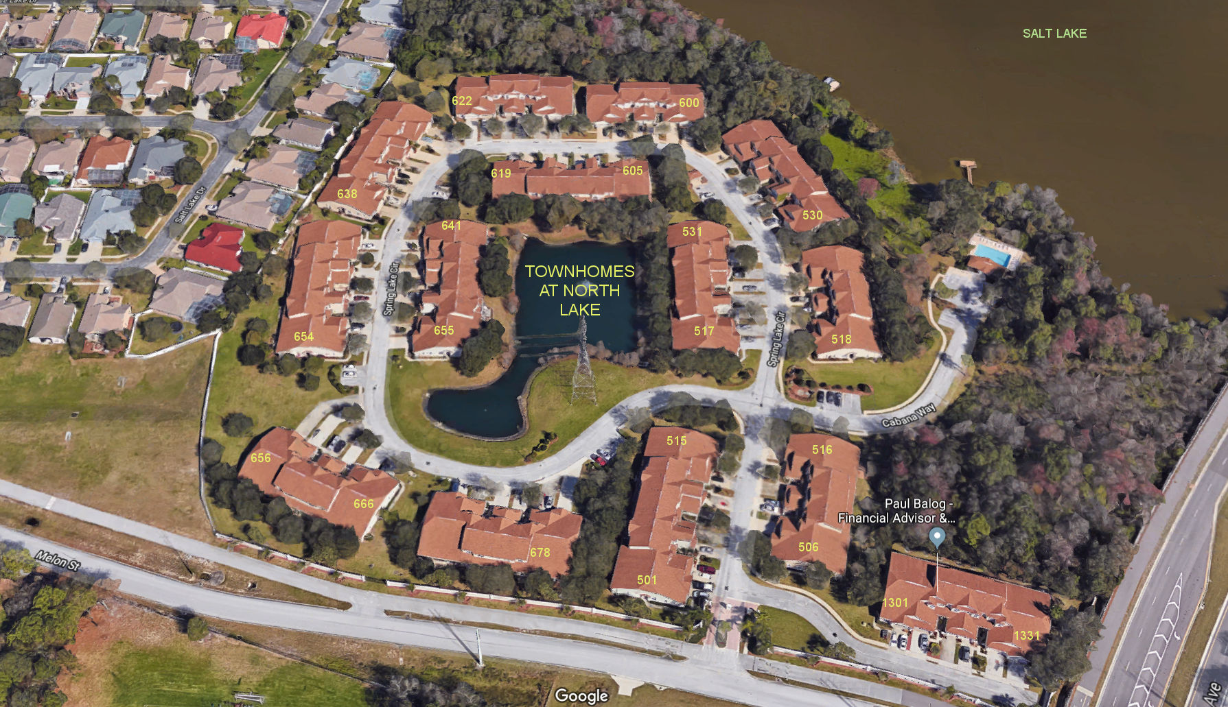 Aerial photo of Townhomes at North Lake