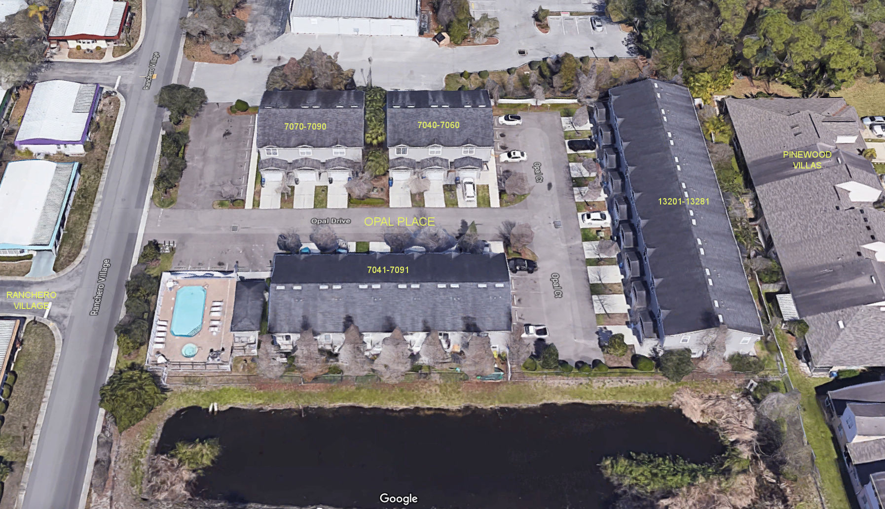 Aerial photo of Opal Place