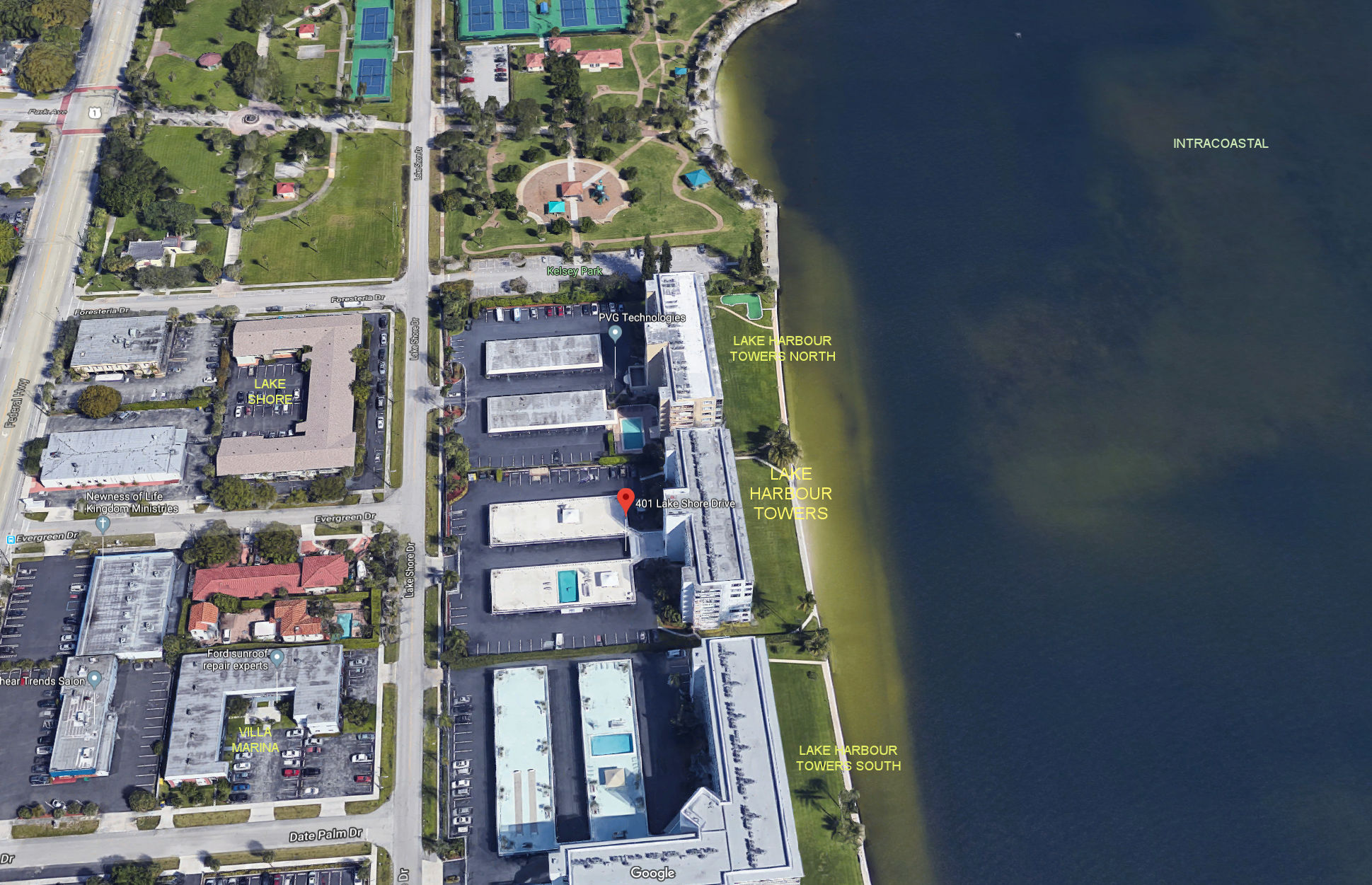 Aerial photo of Lake Harbour Towers
