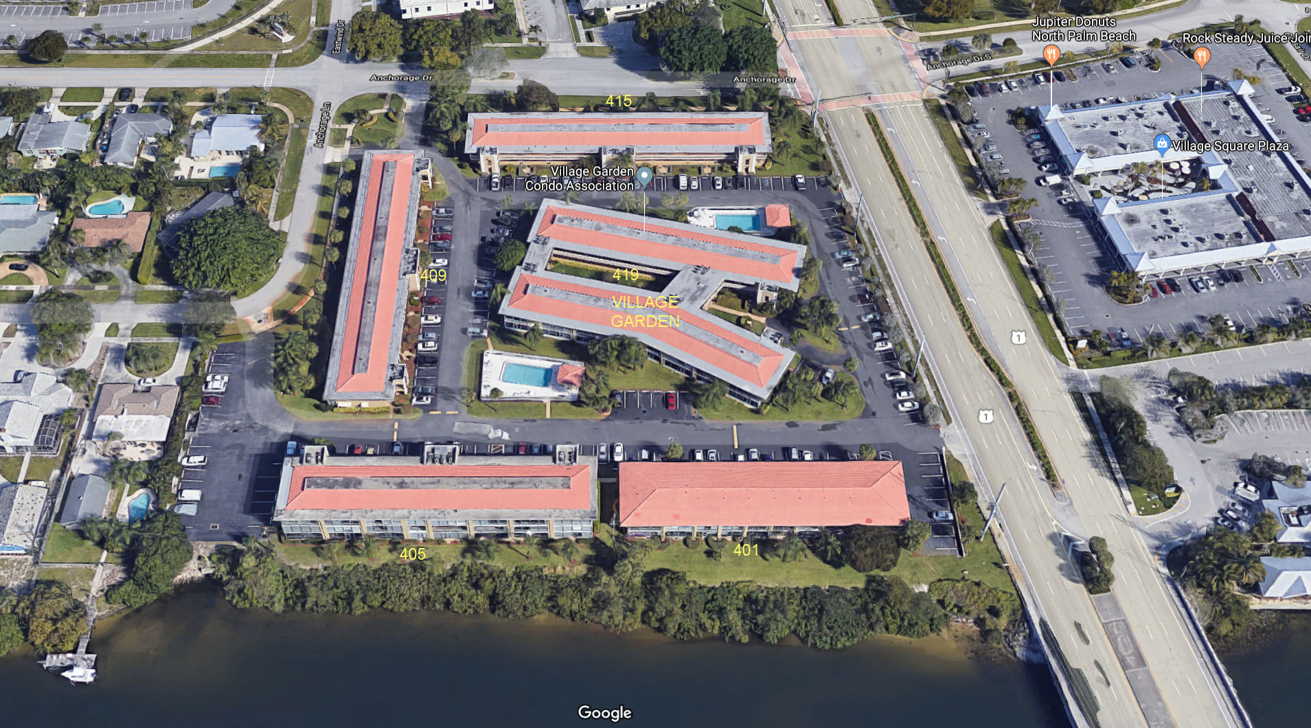 Aerial photo of Village Garden