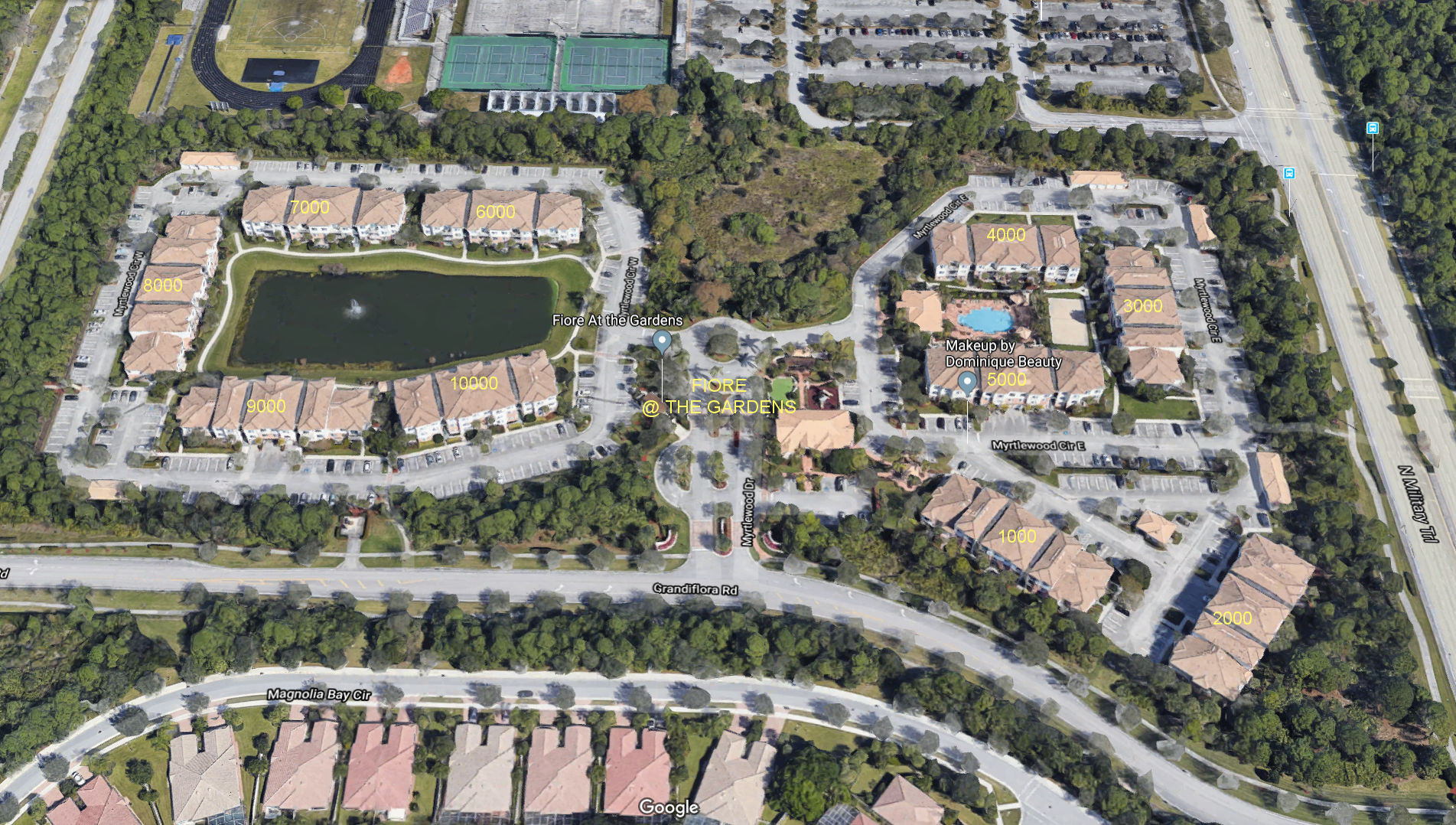 Aerial photo of Fiore at the Gardens