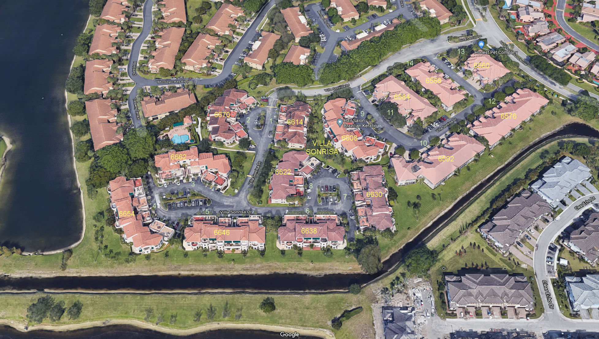 Aerial photo of Villa Sonrisa