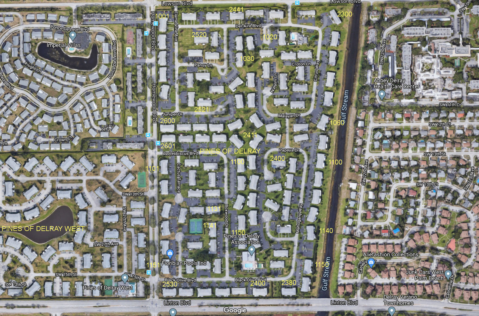 Aerial photo of Pines of Delray