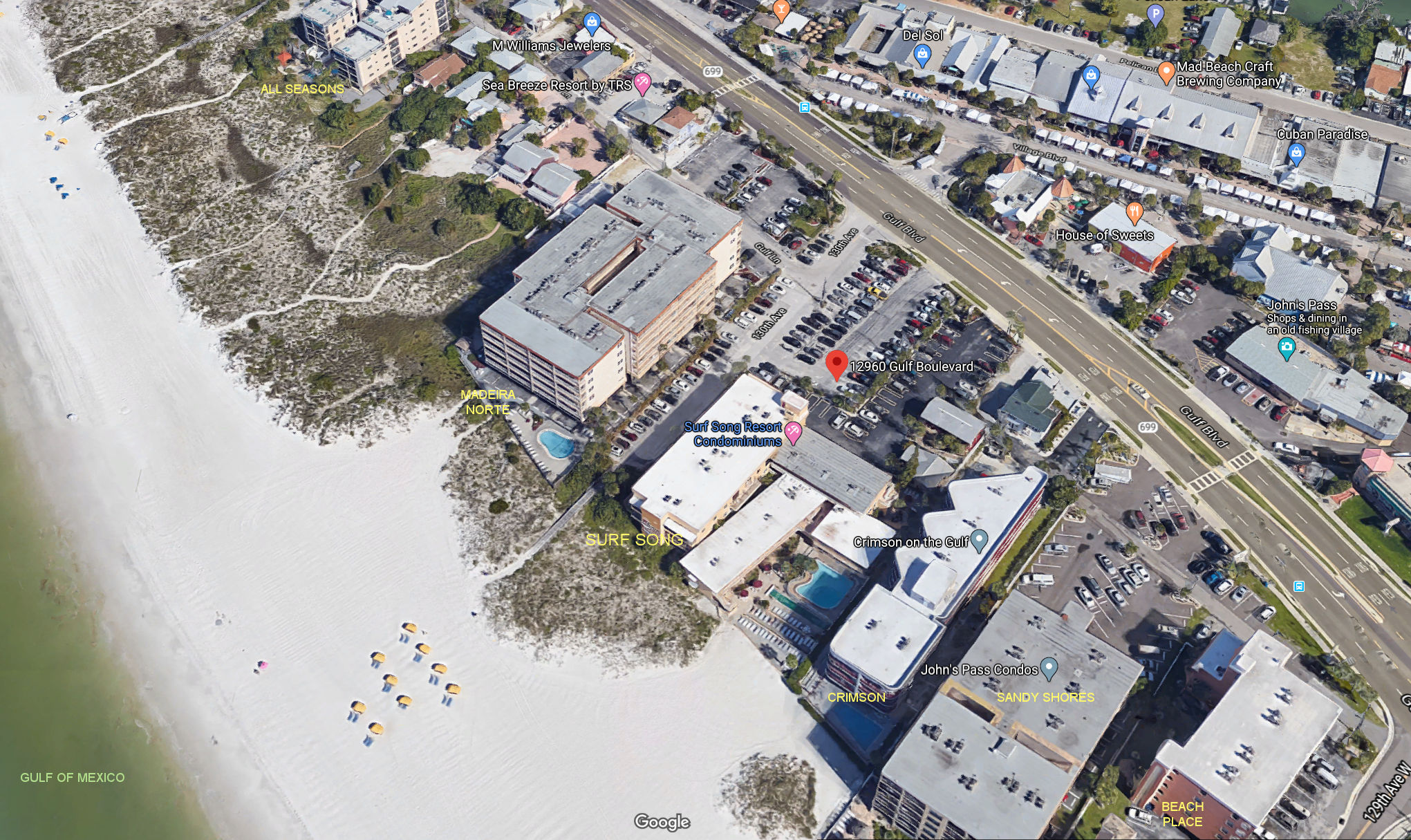 Aerial photo of Surf Song Resort