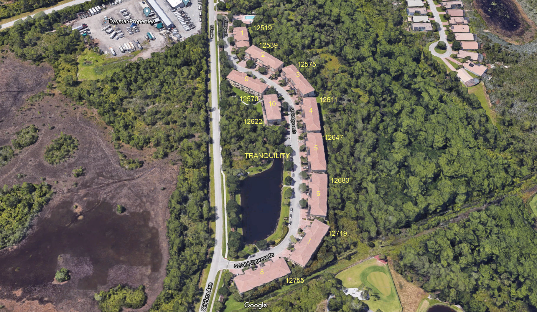 Aerial photo of Tranquility