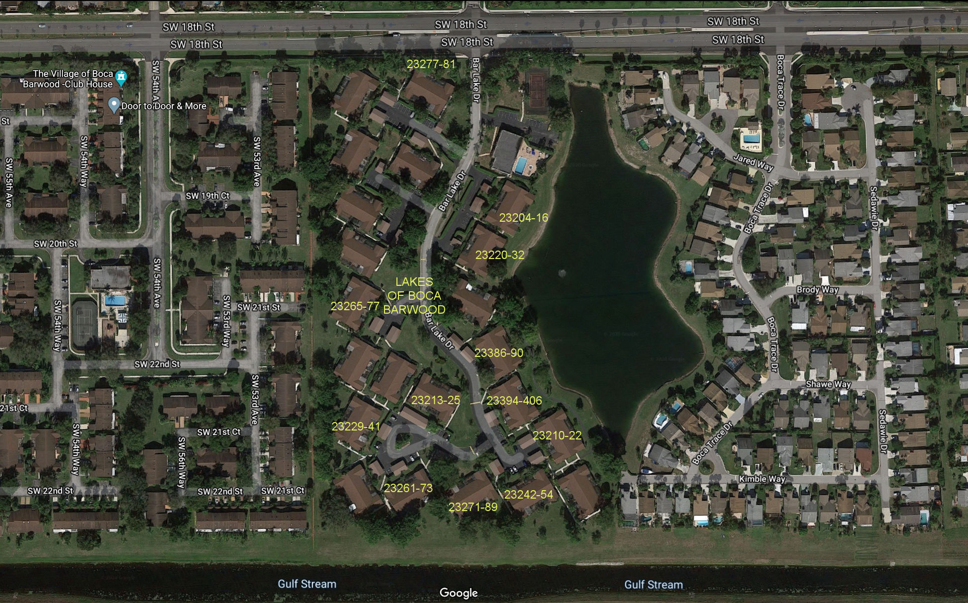 Aerial photo of Lakes of Boca Barwood