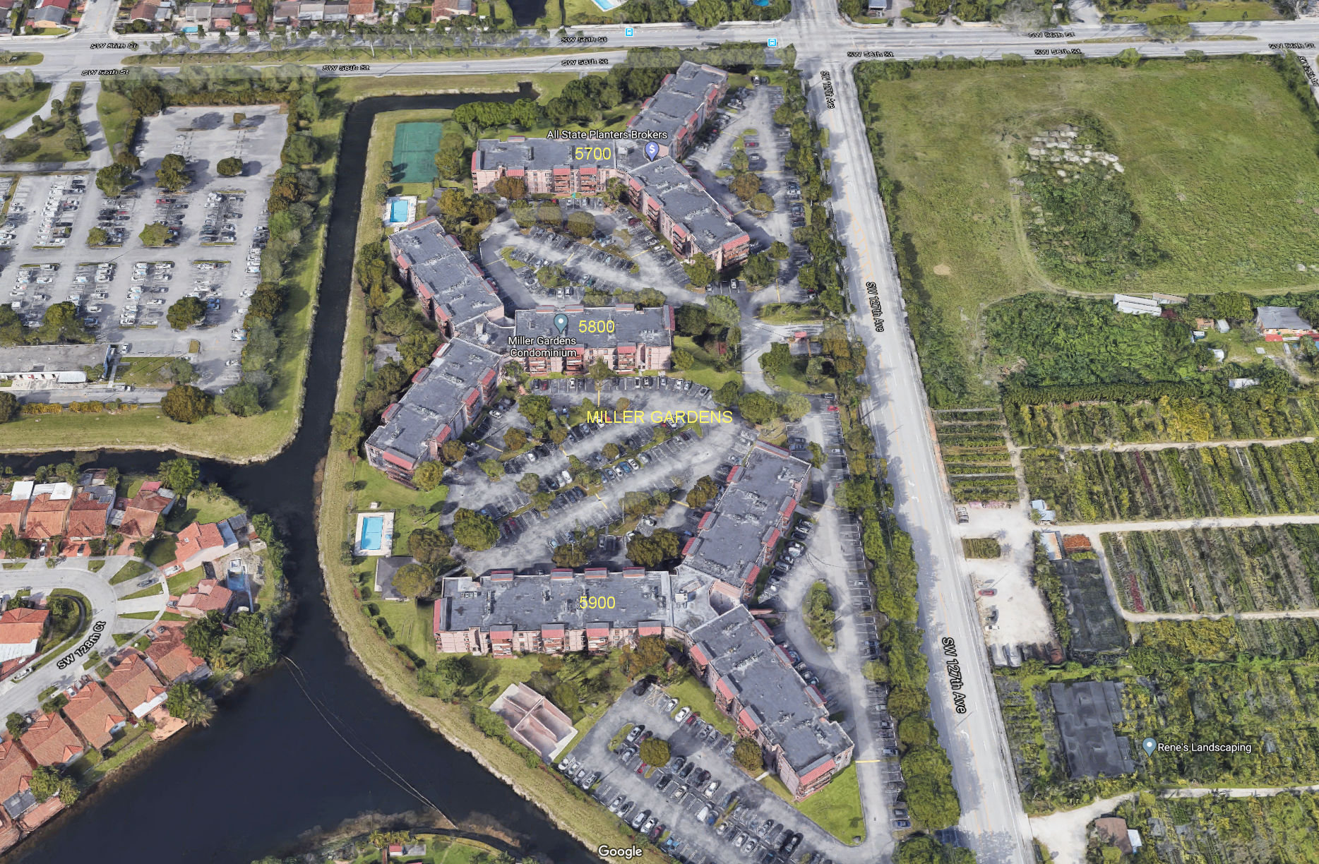 Aerial photo of Miller Gardens 5700-5800&5900