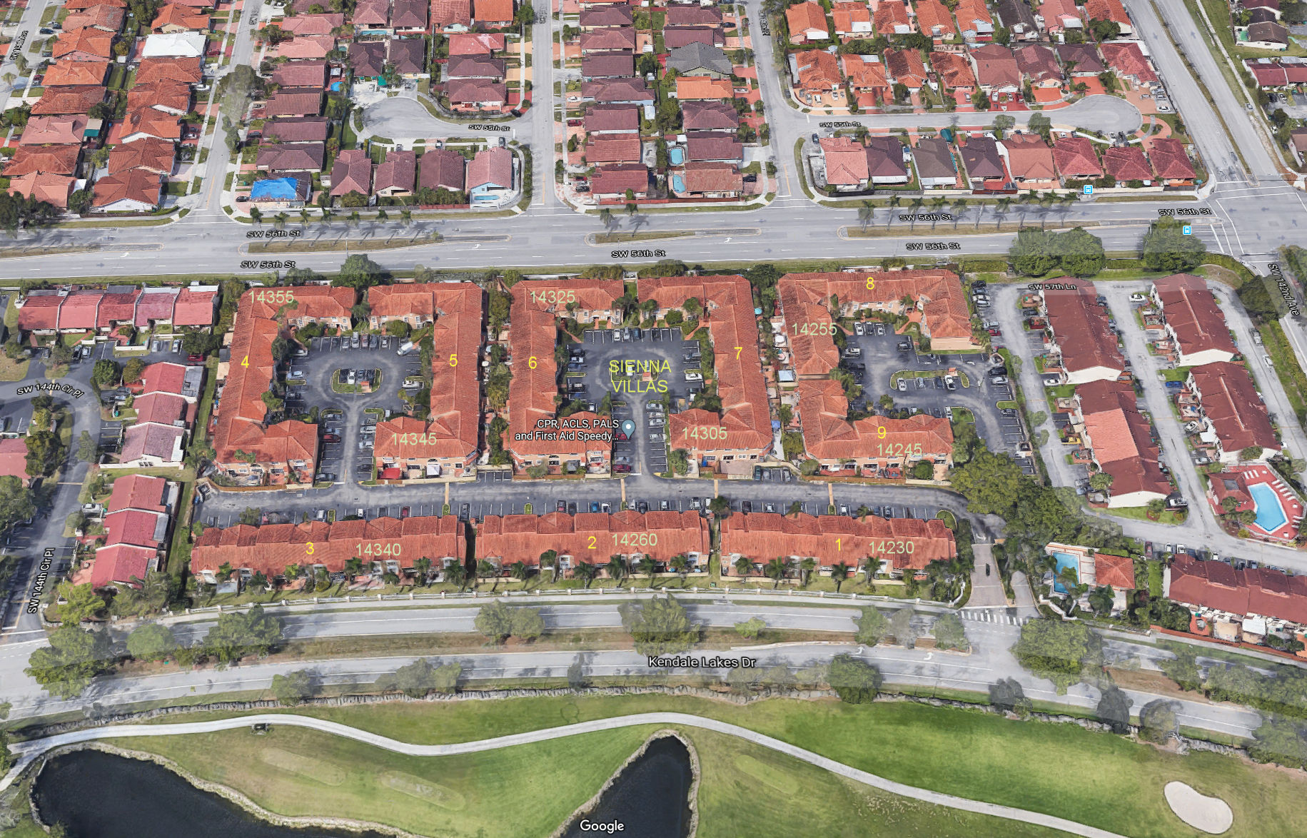 Aerial photo of Sienna Villas