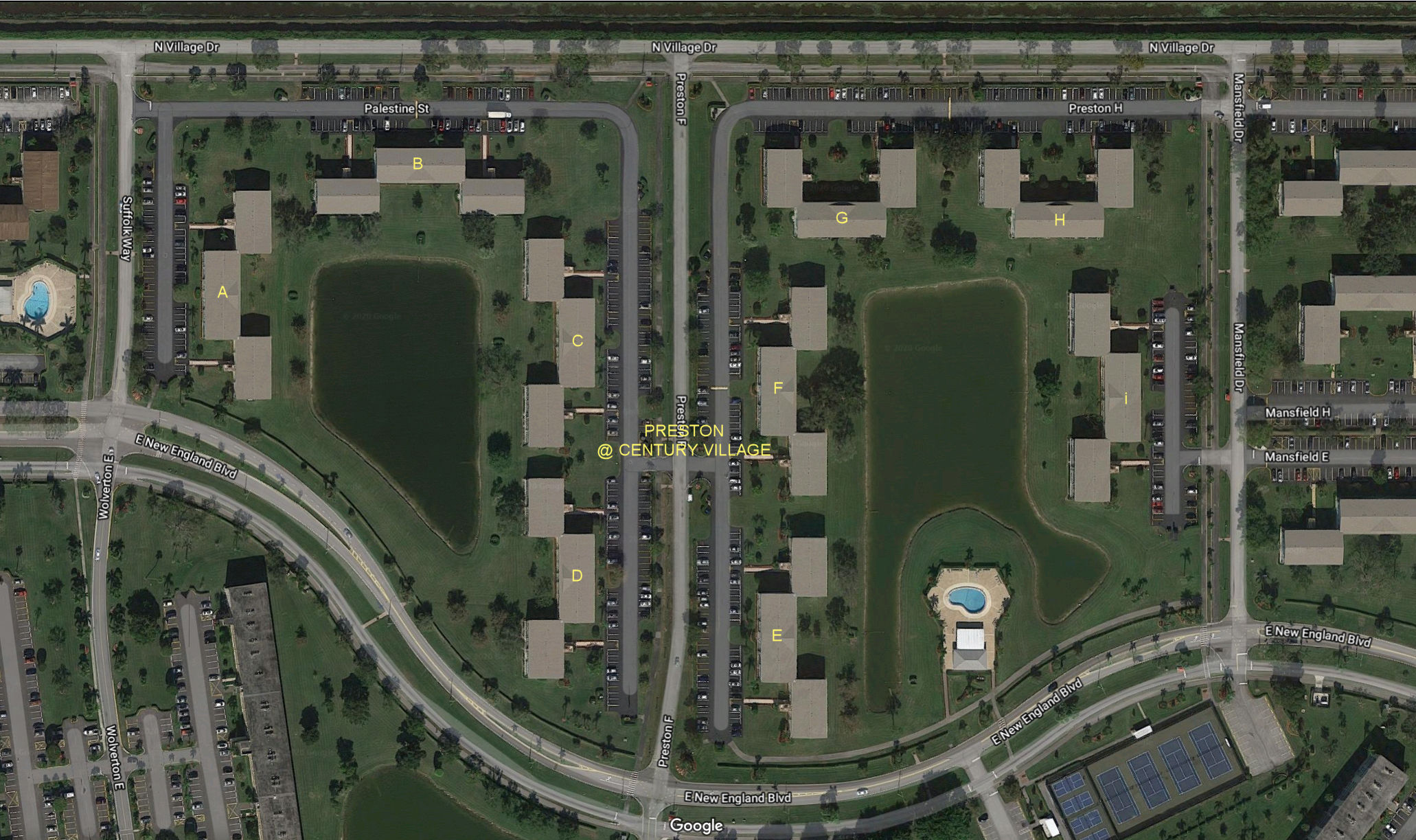 Aerial photo of Preston at Century Village (A to I)