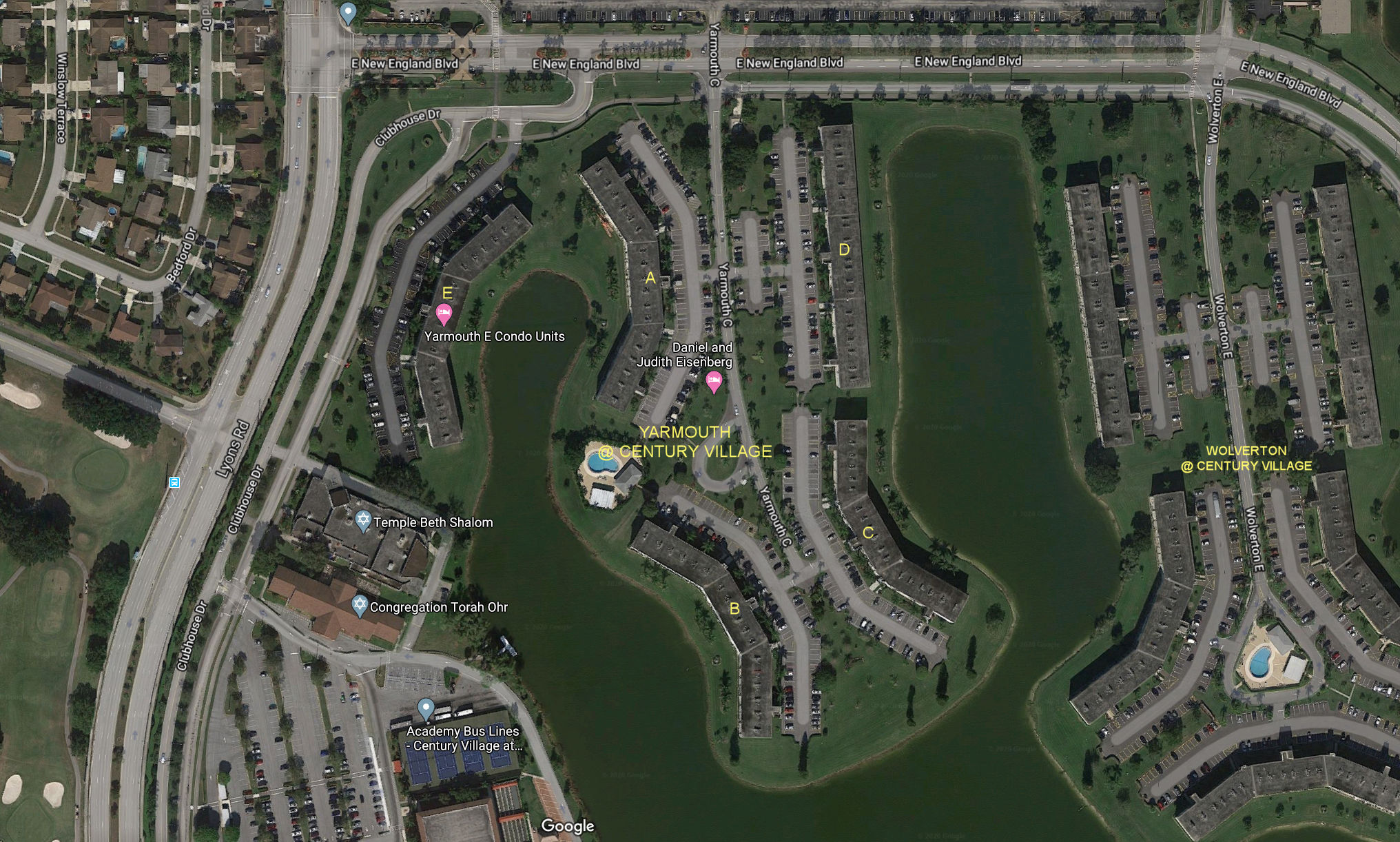 Aerial photo of Yarmouth at Century Village (A to E)