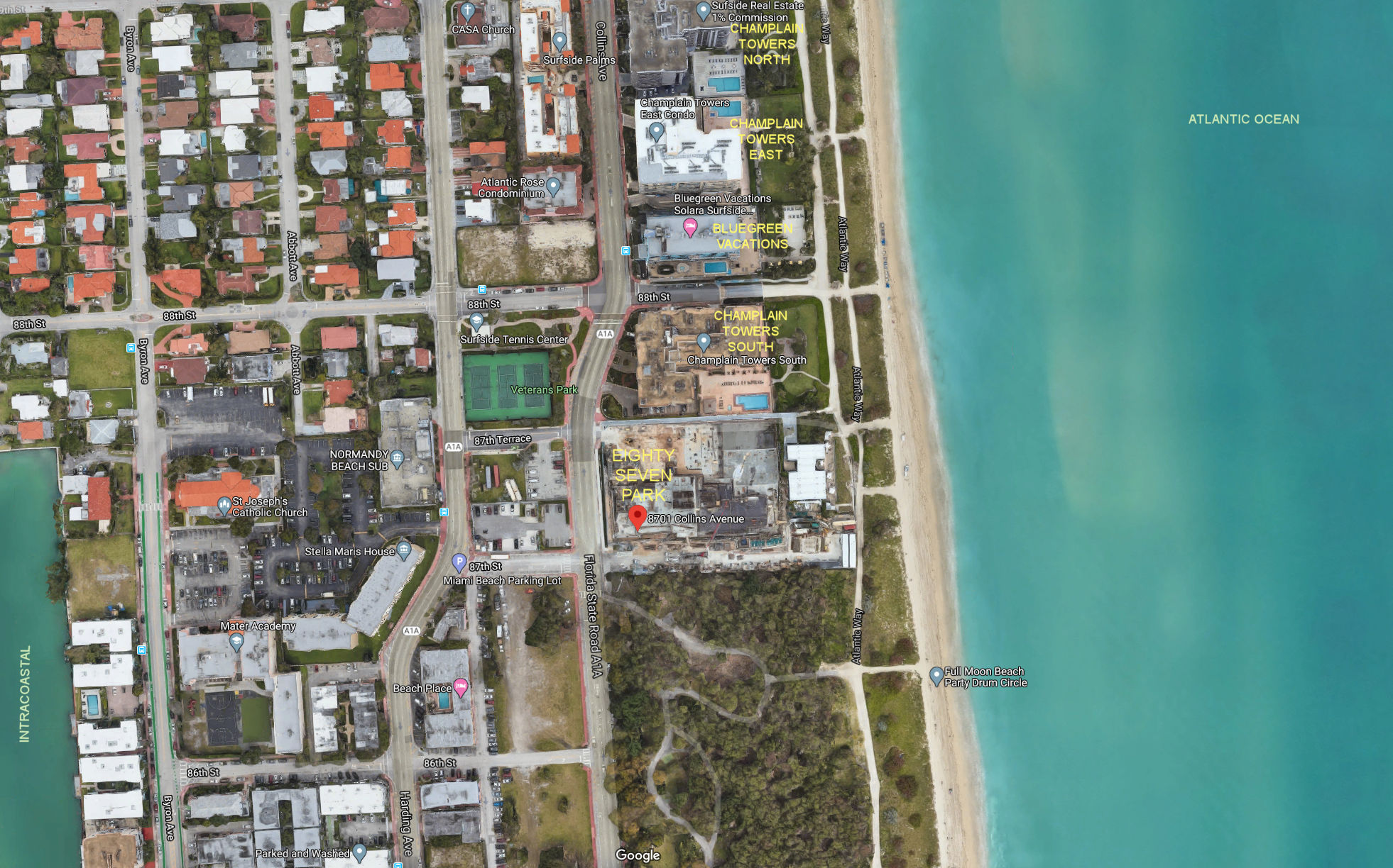Aerial photo of Eighty Seven Park