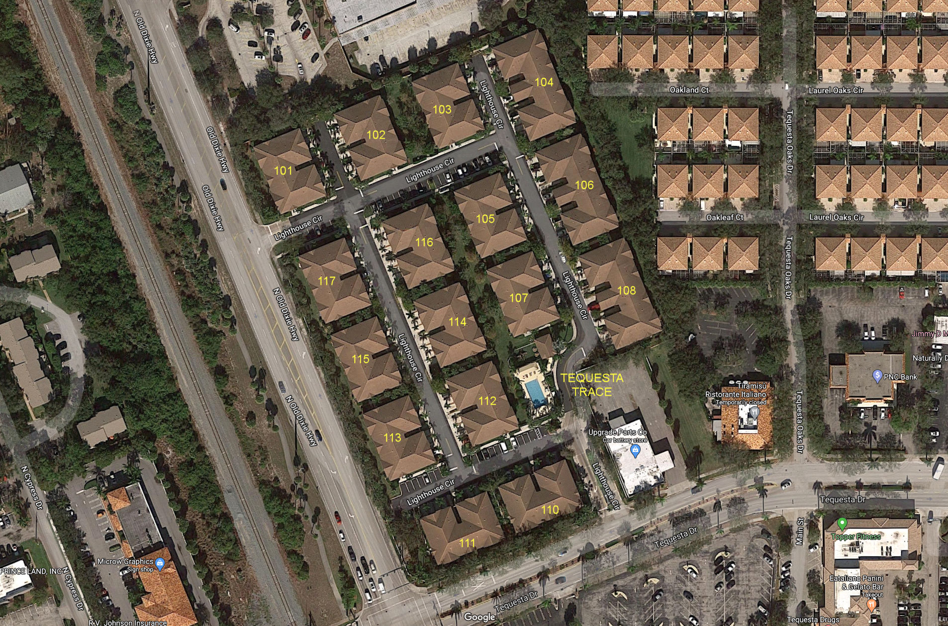 Aerial photo of Tequesta Trace