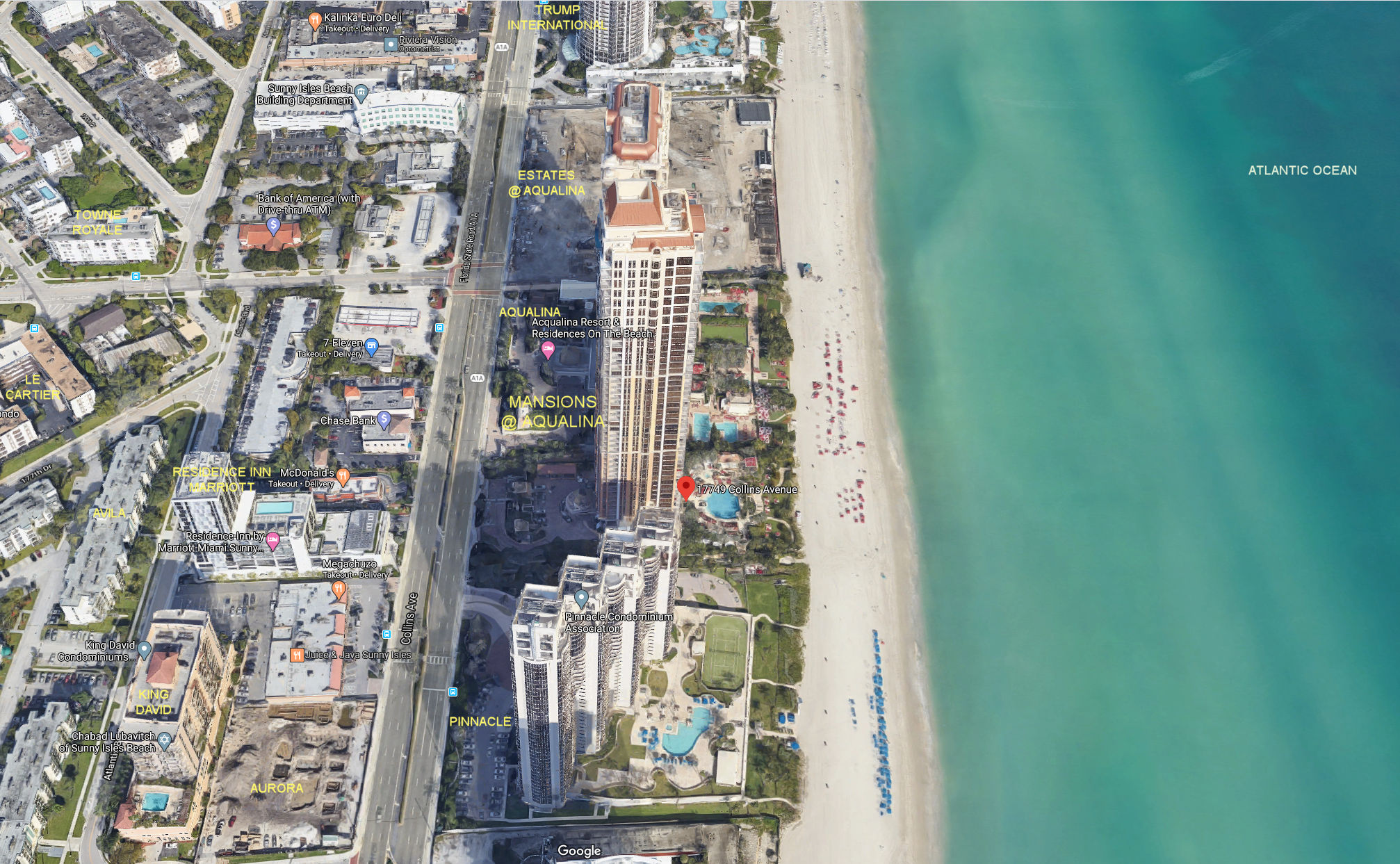 Aerial photo of Mansions at Aqualina