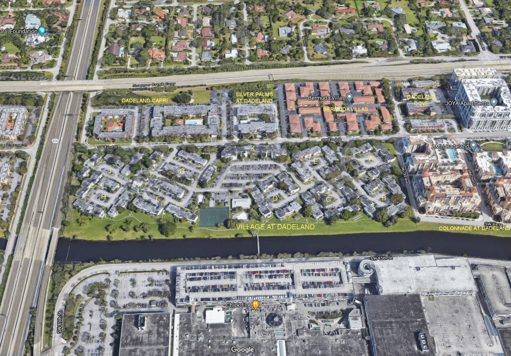 Aerial photo of Village at Dadeland (A-K)