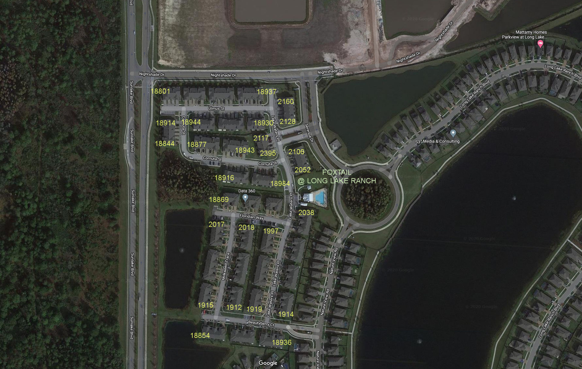 Aerial photo of Foxtail at Long Lake Ranch