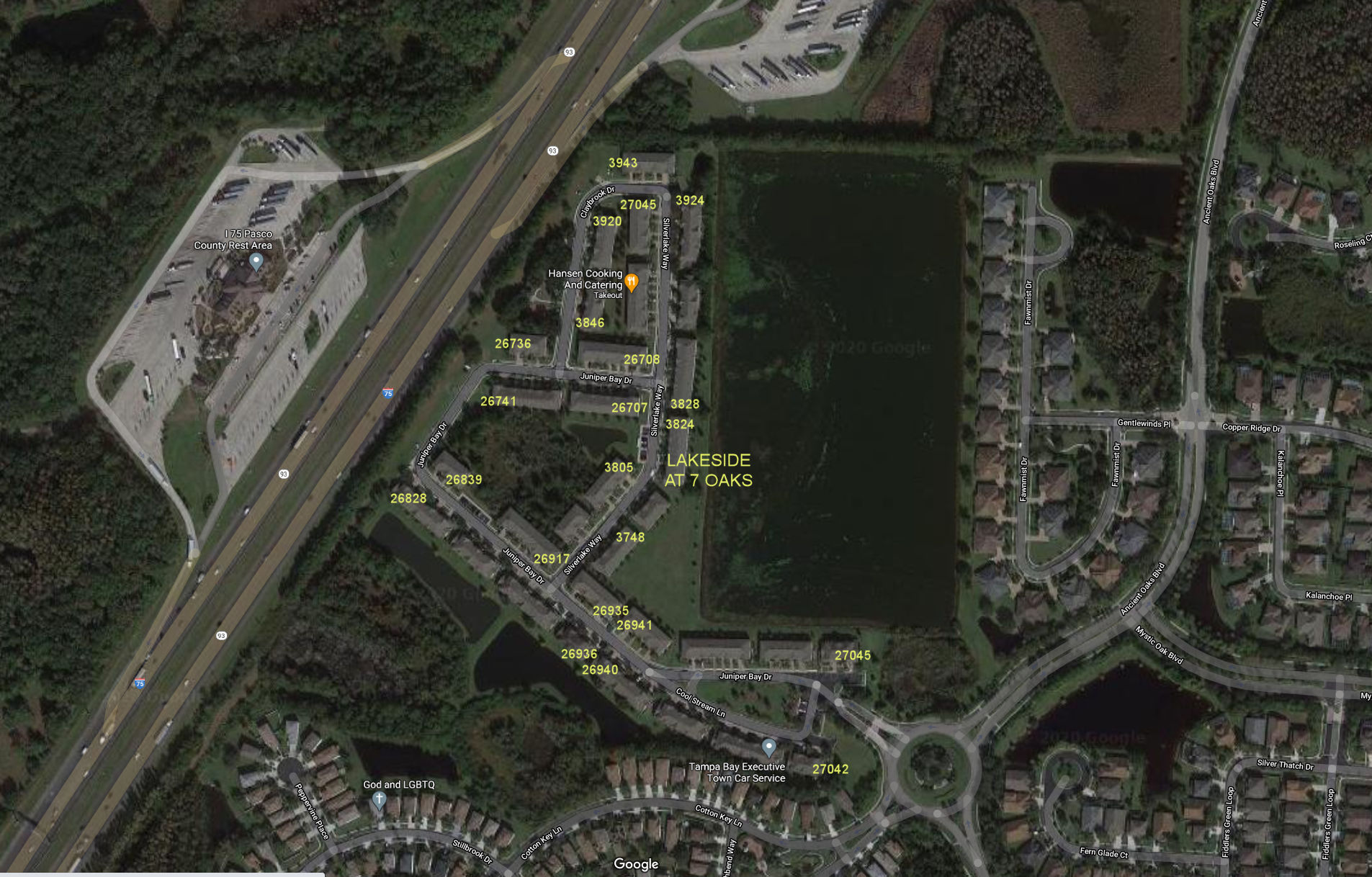 Aerial photo of Lakeside at Seven Oaks