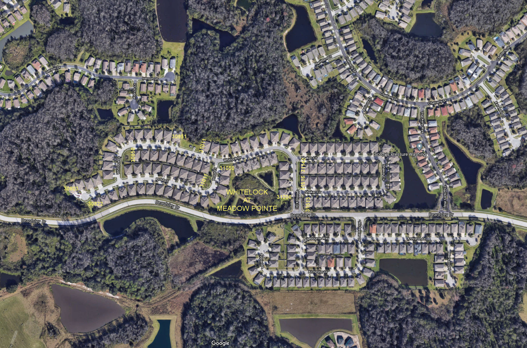 Aerial photo of Whitelock at Meadow Pointe