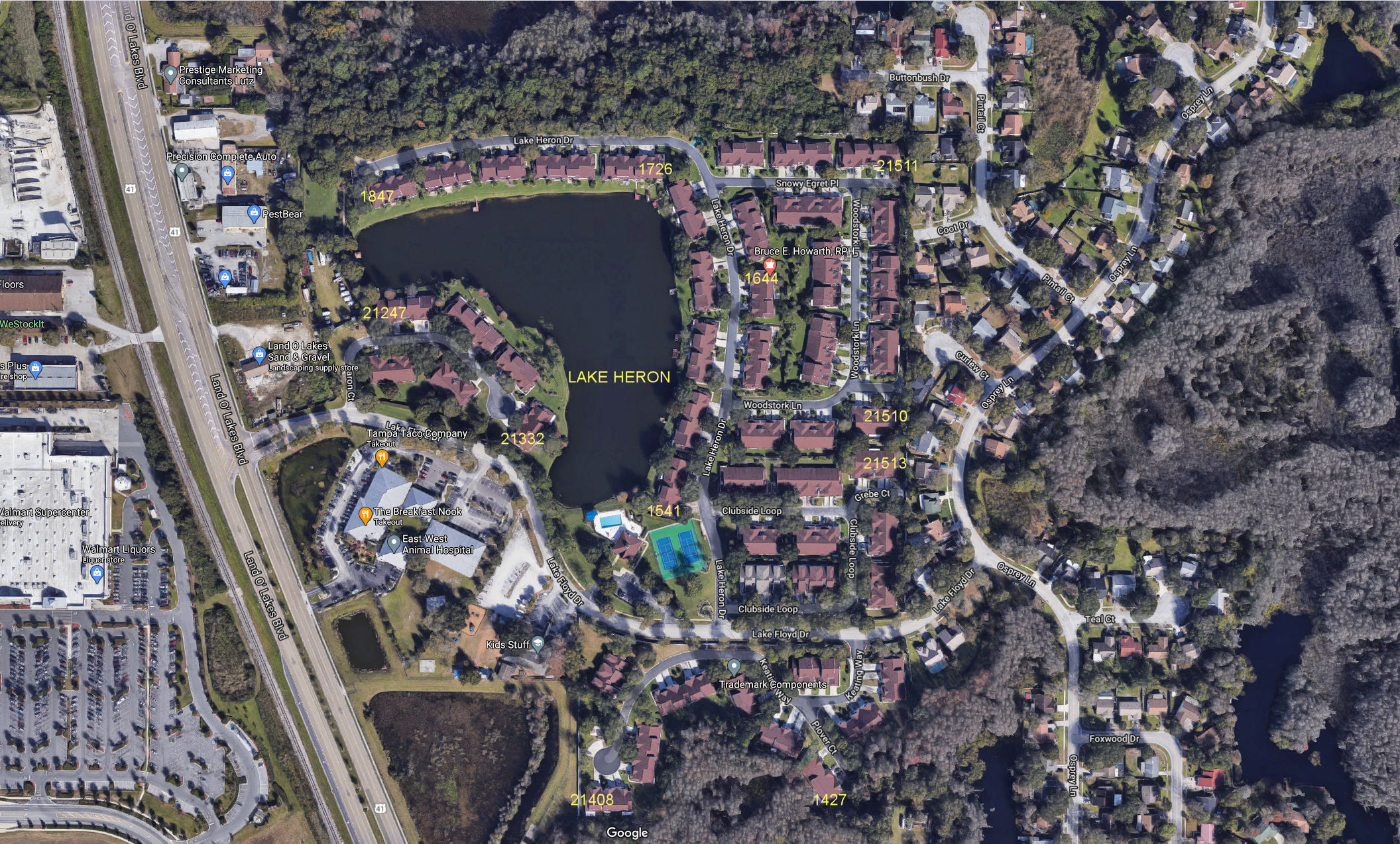 Aerial photo of Lake Heron