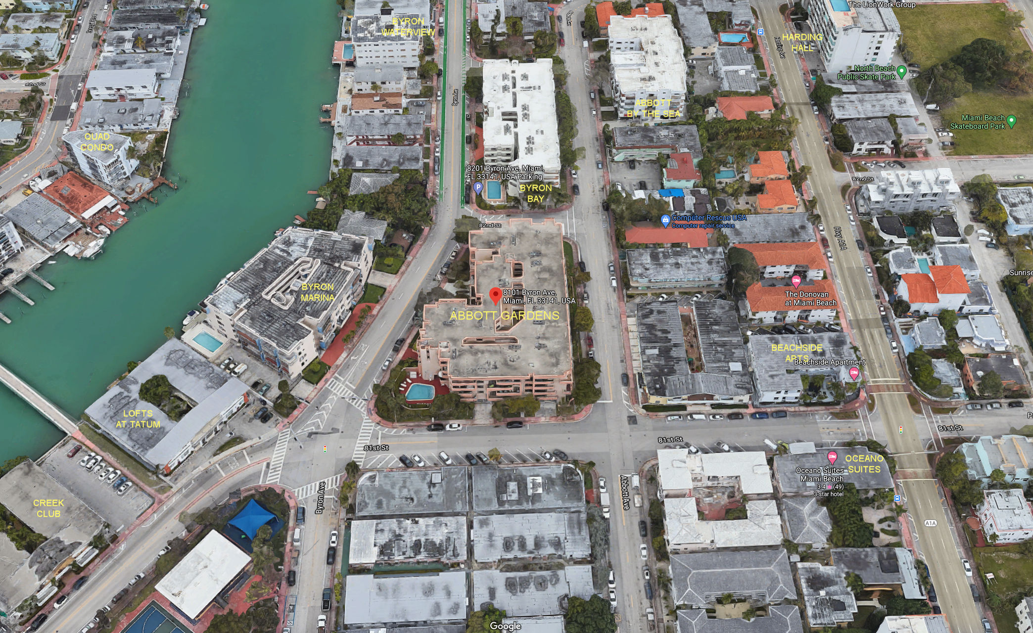 Aerial photo of Abbott Gardens