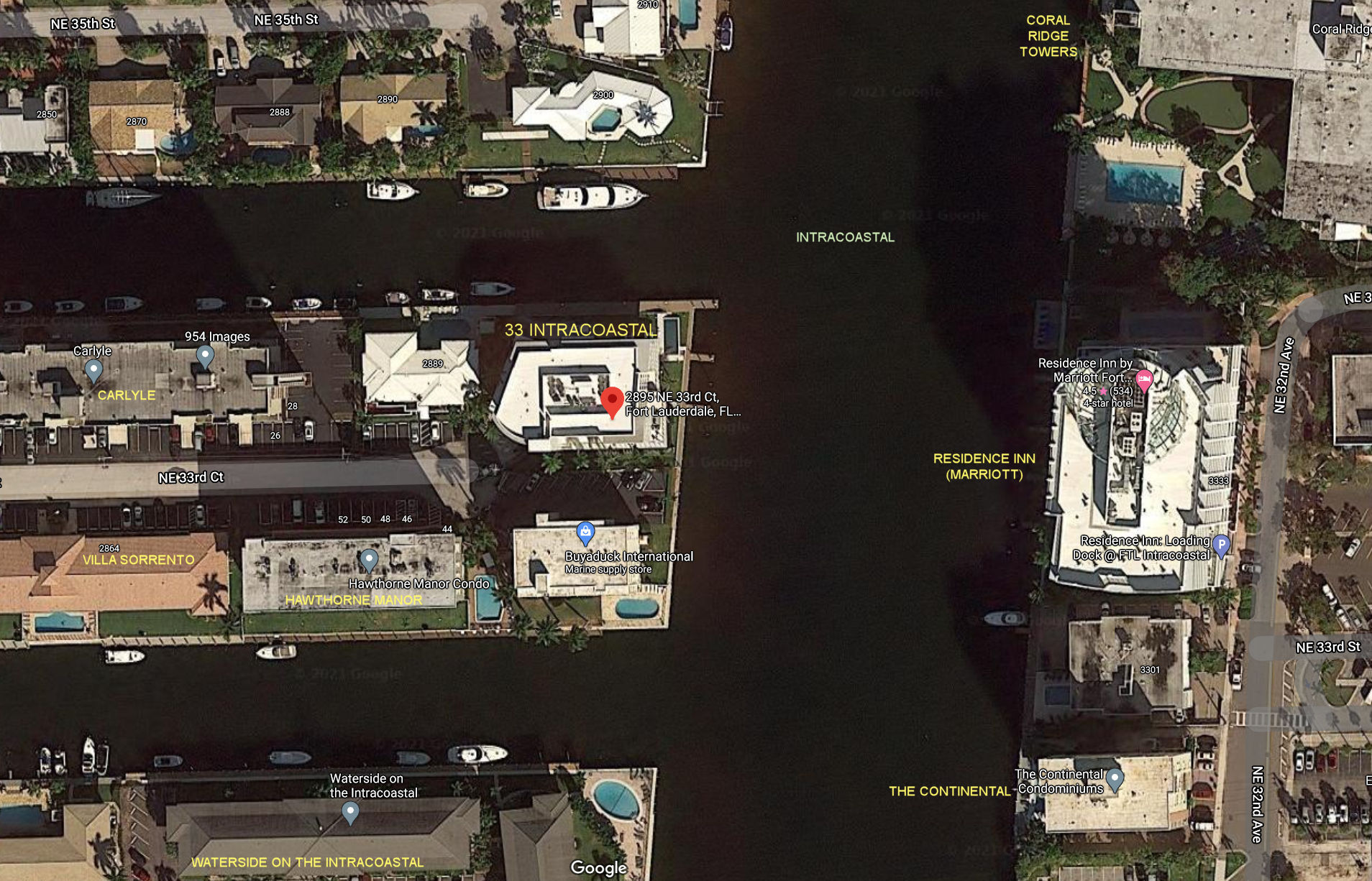 Aerial photo of 33 Intracoastal