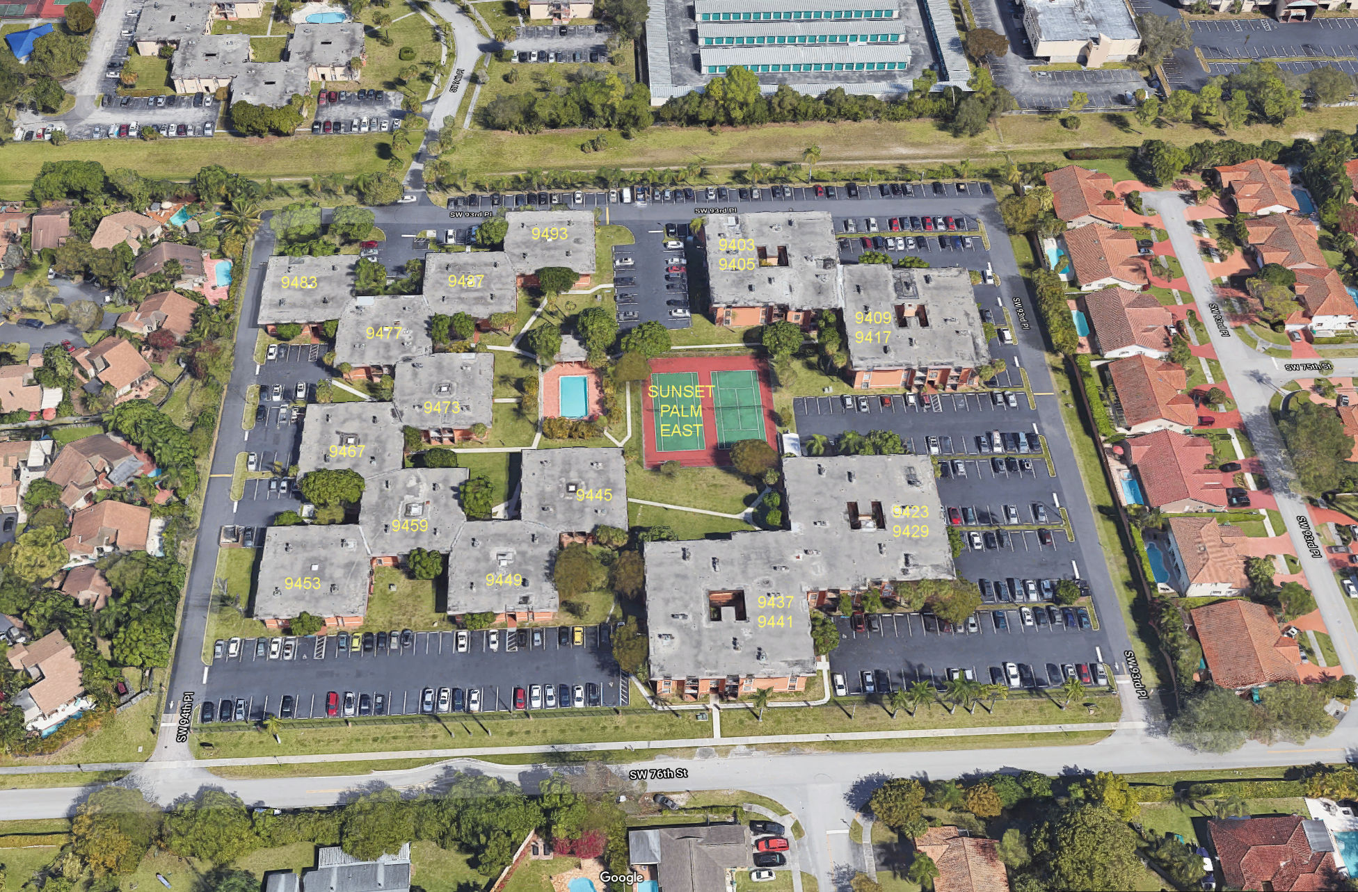 Aerial photo of Sunset Palm East