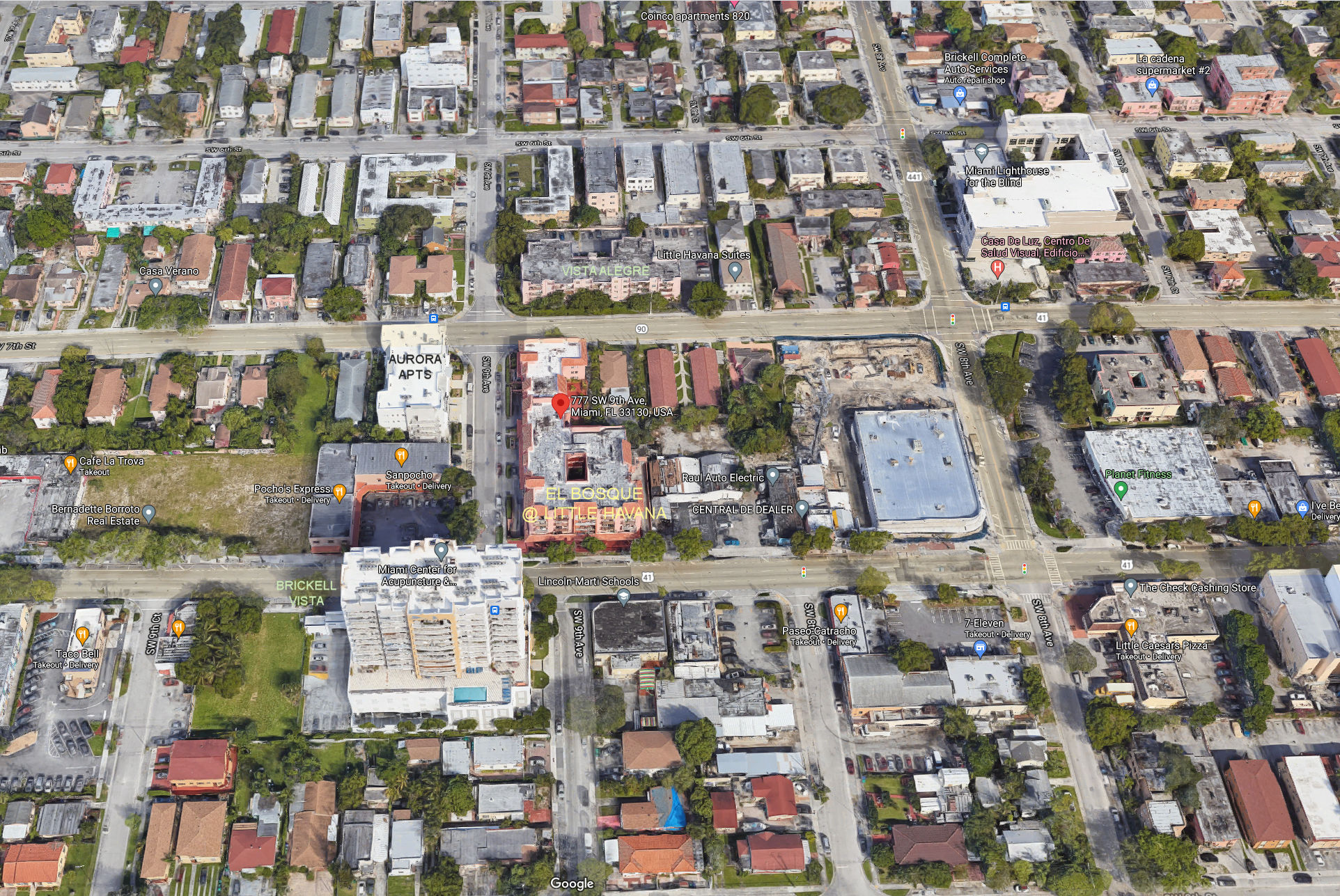 Aerial photo of El Bosque at Little Havana