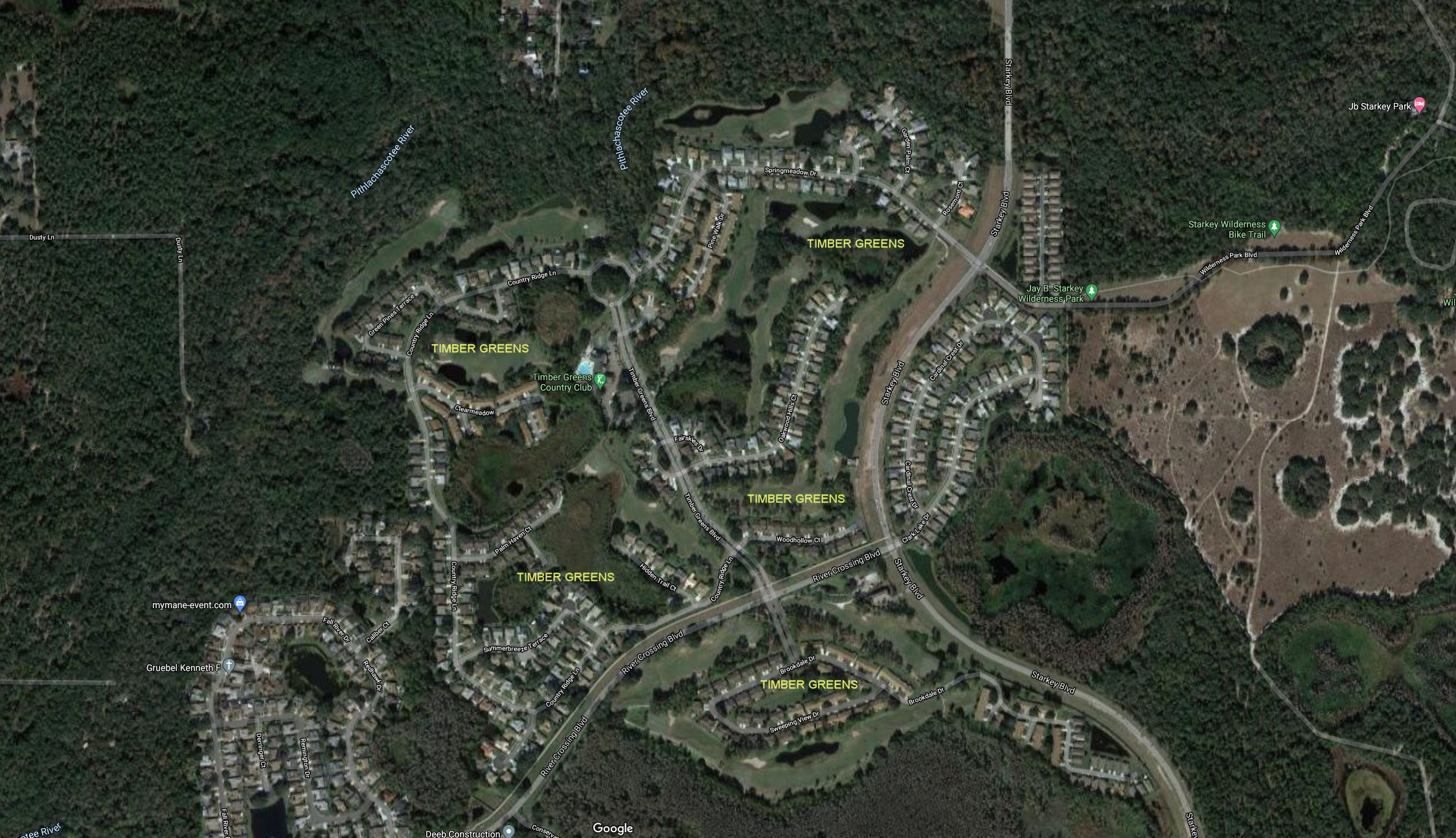 Aerial photo of Timber Greens Villas