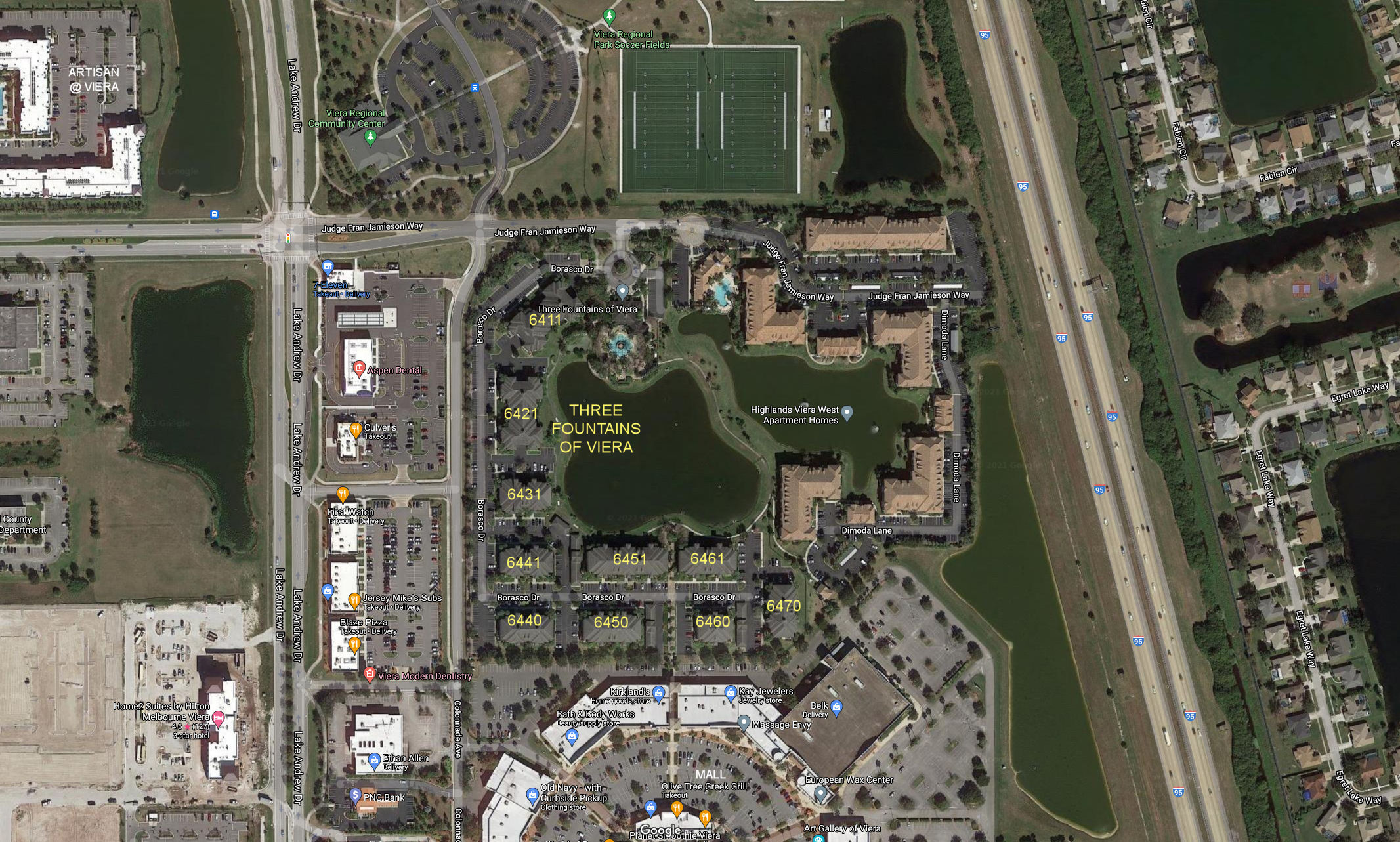 Aerial photo of Three Fountains of Viera (1-10)