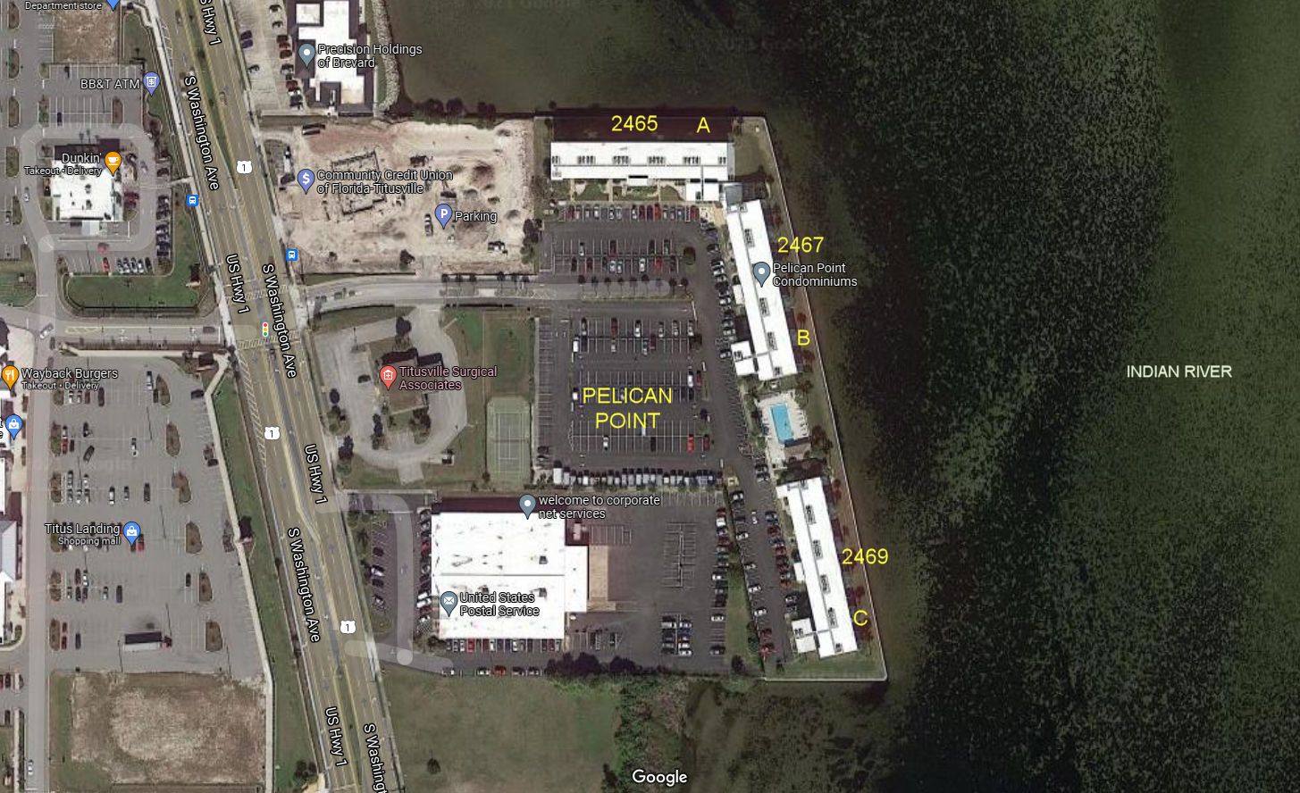 Aerial photo of Pelican Point A B&C