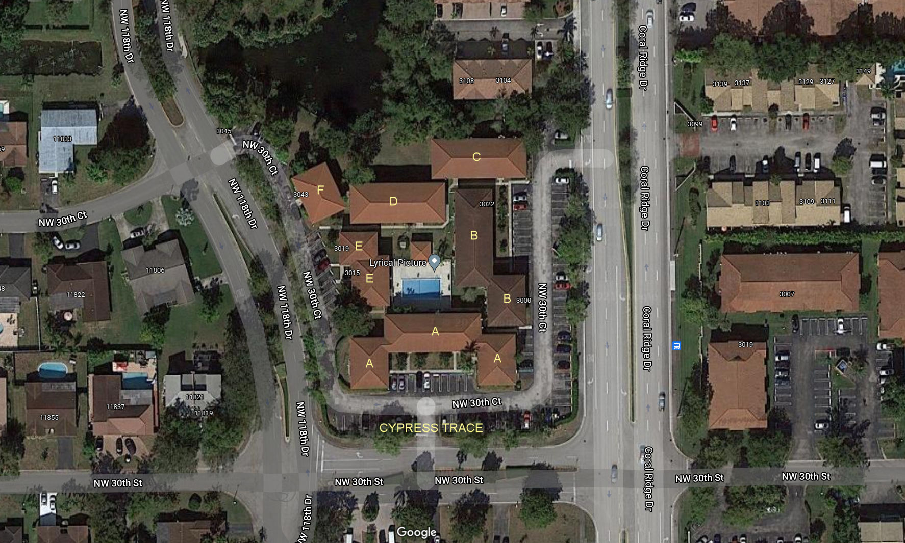 Aerial photo of Cypress Trace