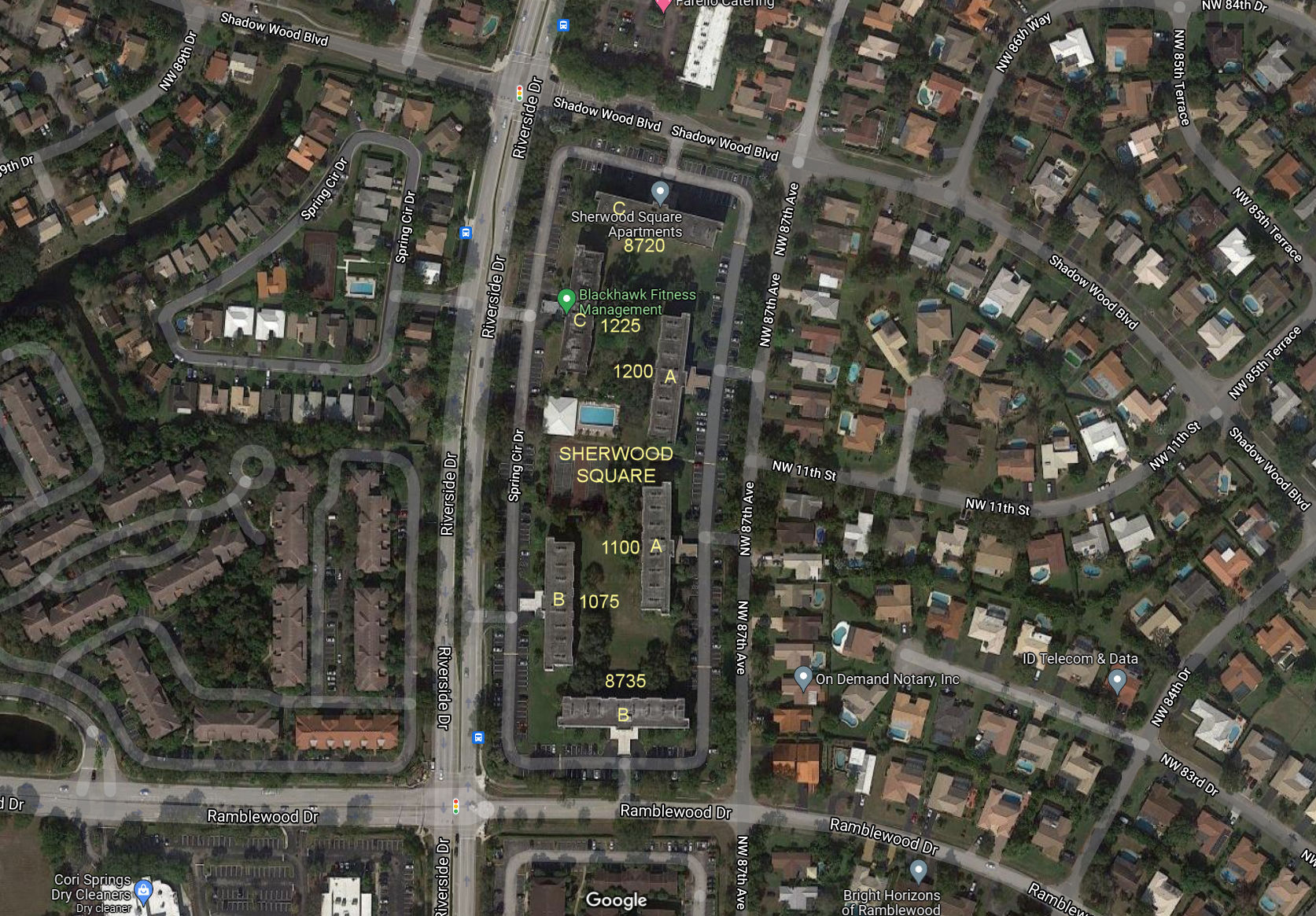 Aerial photo of Sherwood Square A B&C