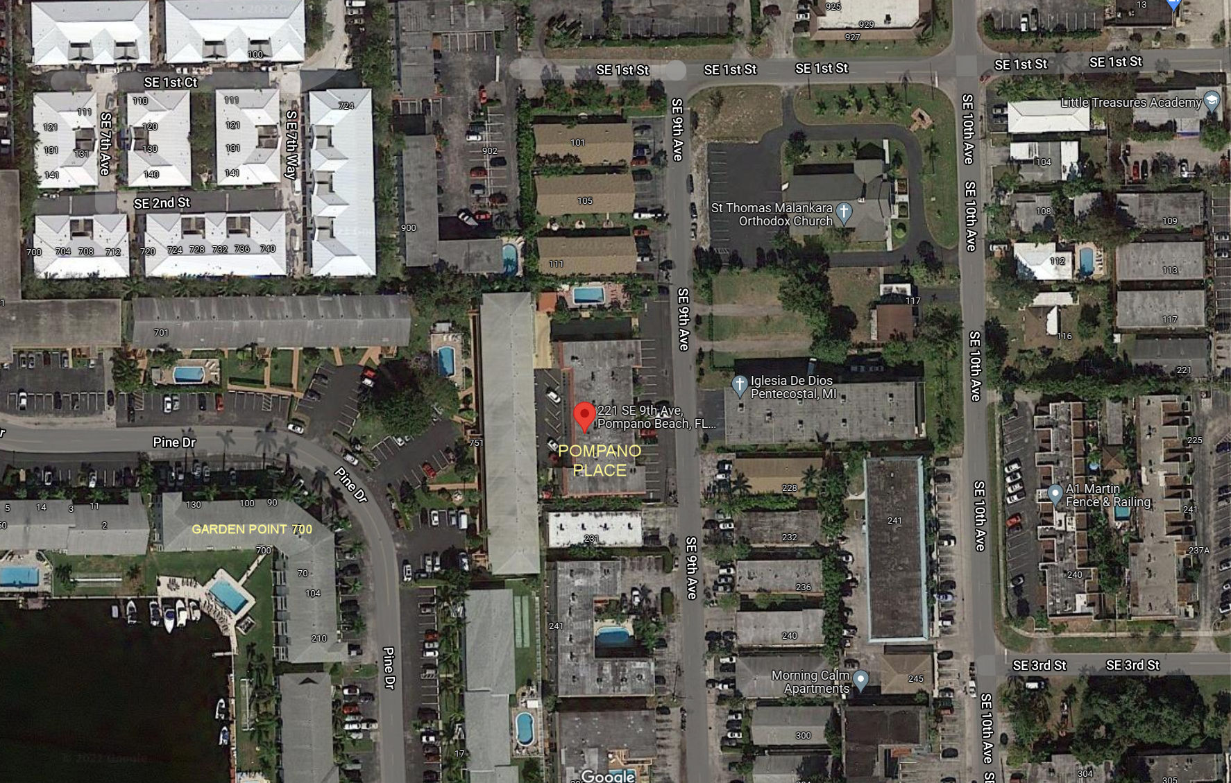 Aerial photo of Pompano Place