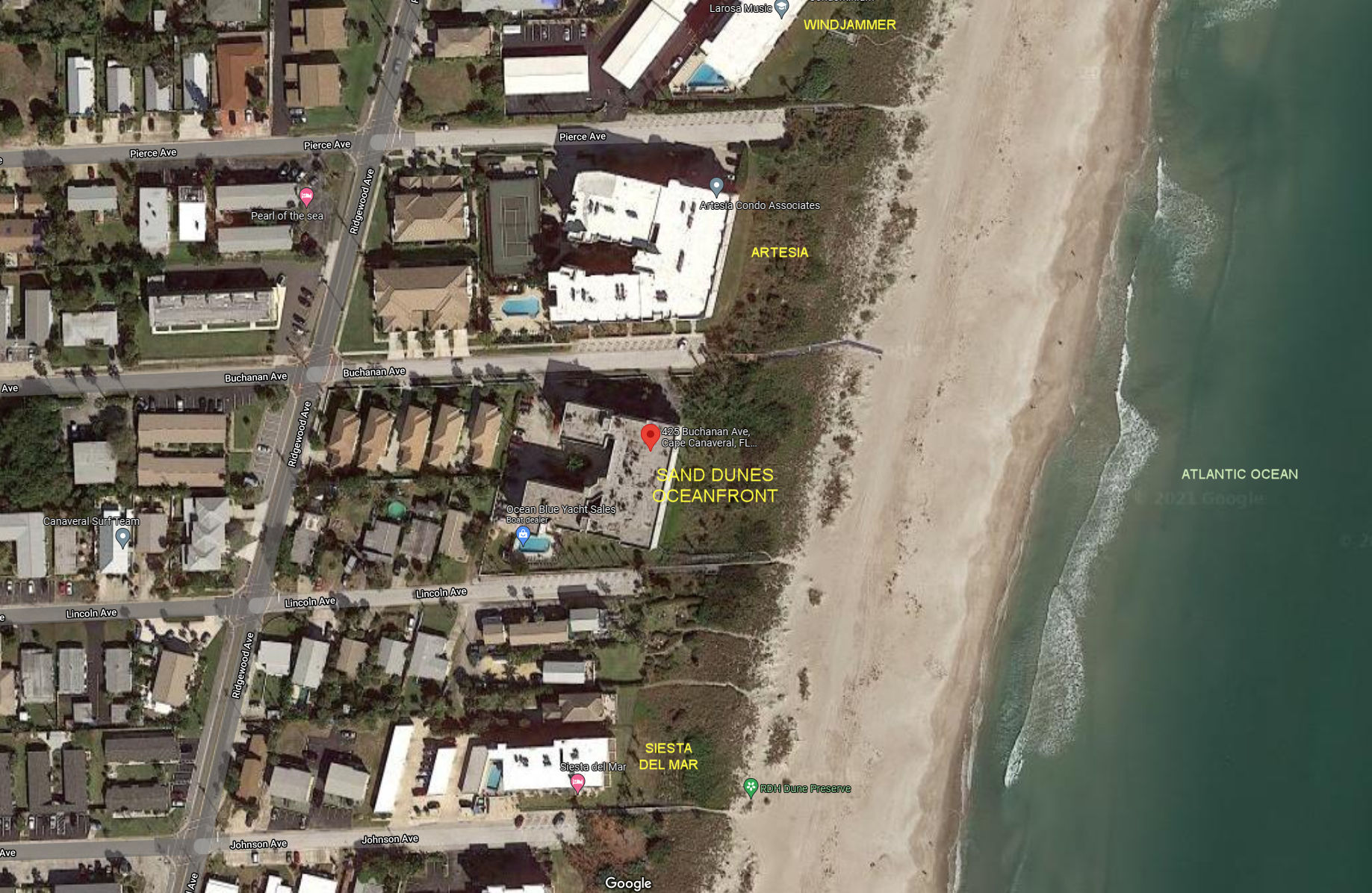 Aerial photo of Sand Dunes Oceanfront