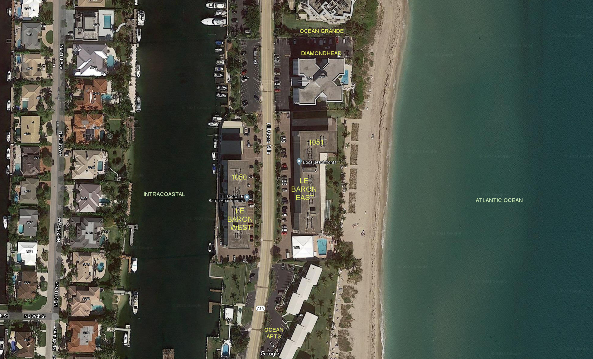 Aerial photo of Hilsboro Le Baron (East & West)