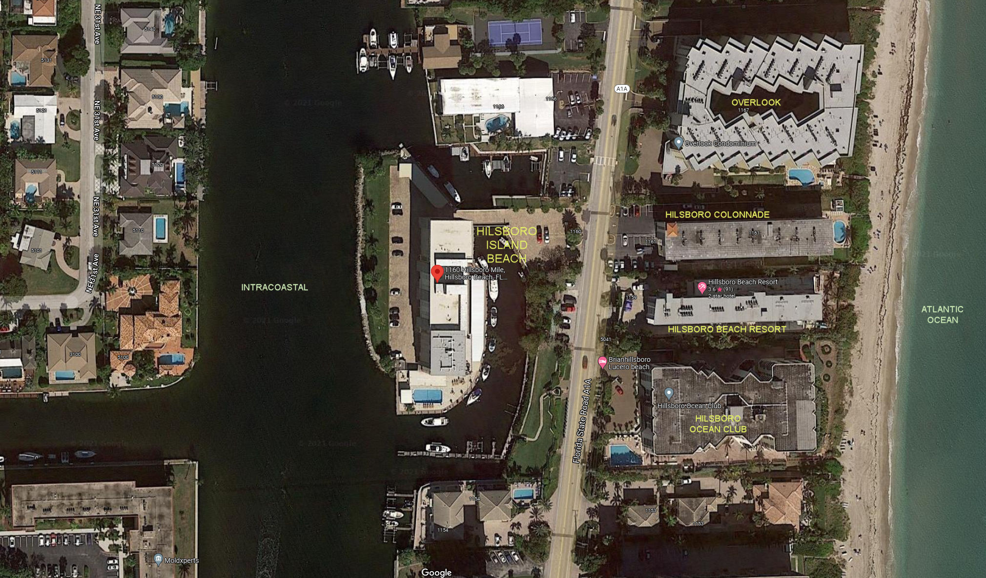 Aerial photo of Hilsboro Island House