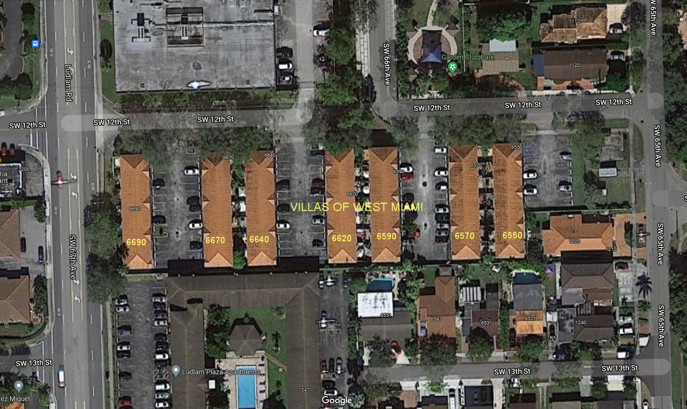 Aerial photo of Villas of West Miami