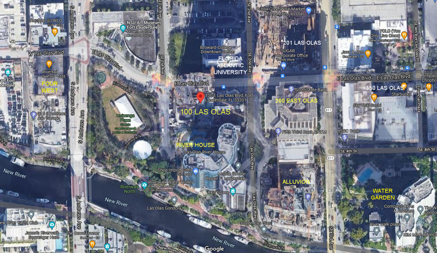 Aerial photo of 100 Las Olas