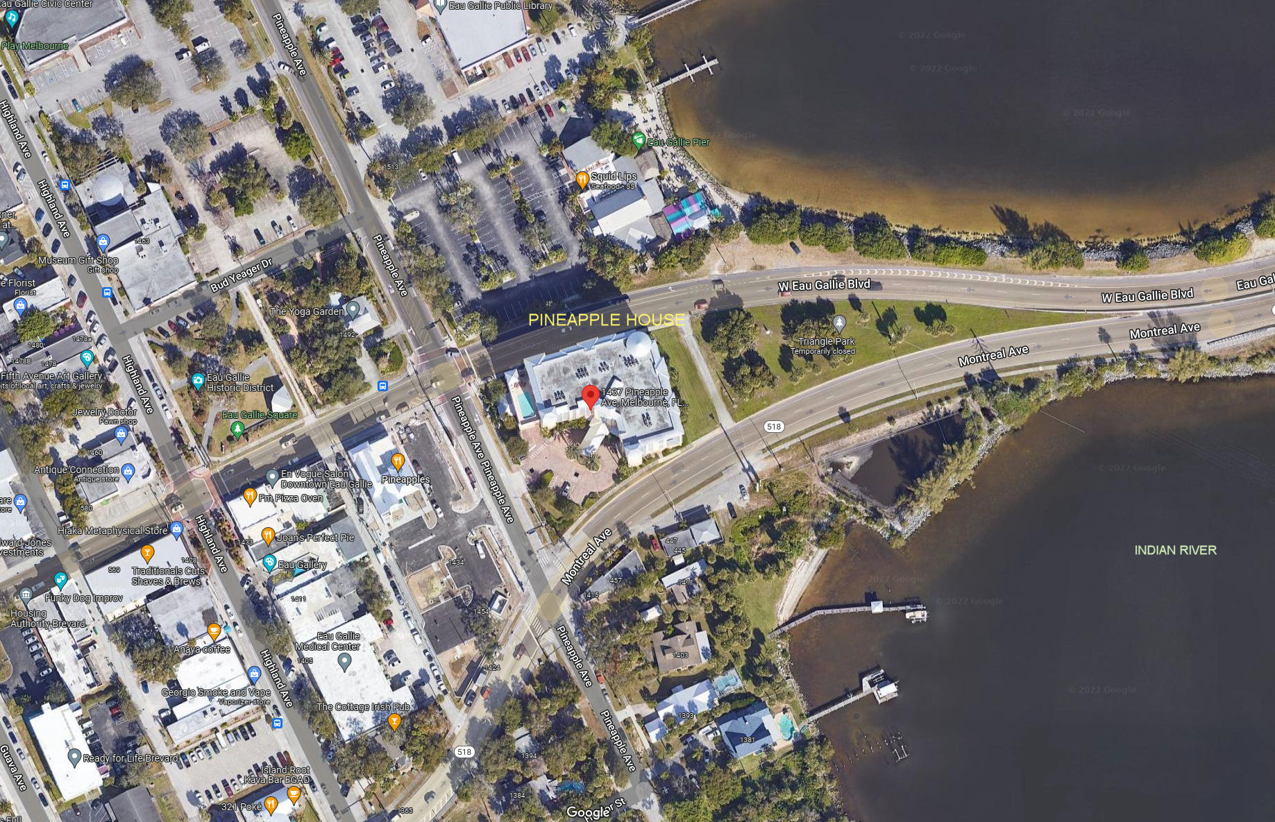 Aerial photo of Pineapple House