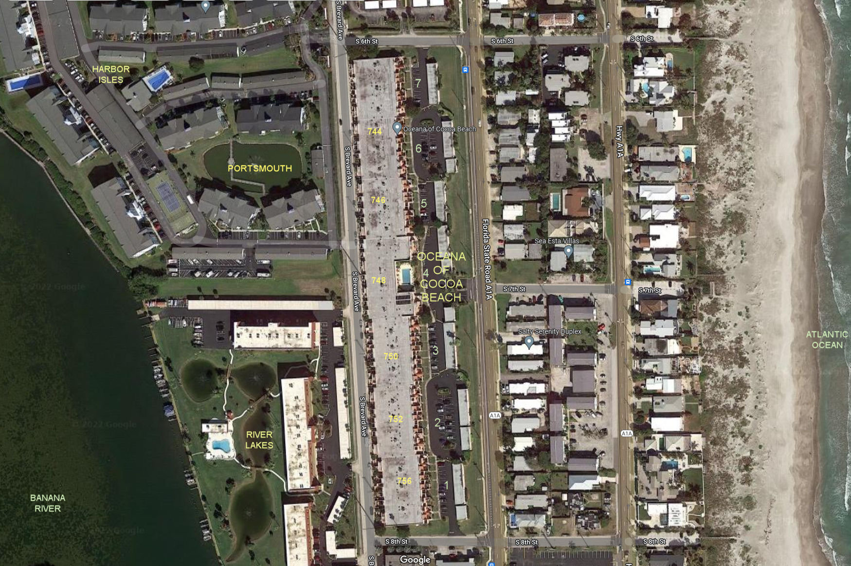 Aerial photo of Oceana of Cocoa Beach