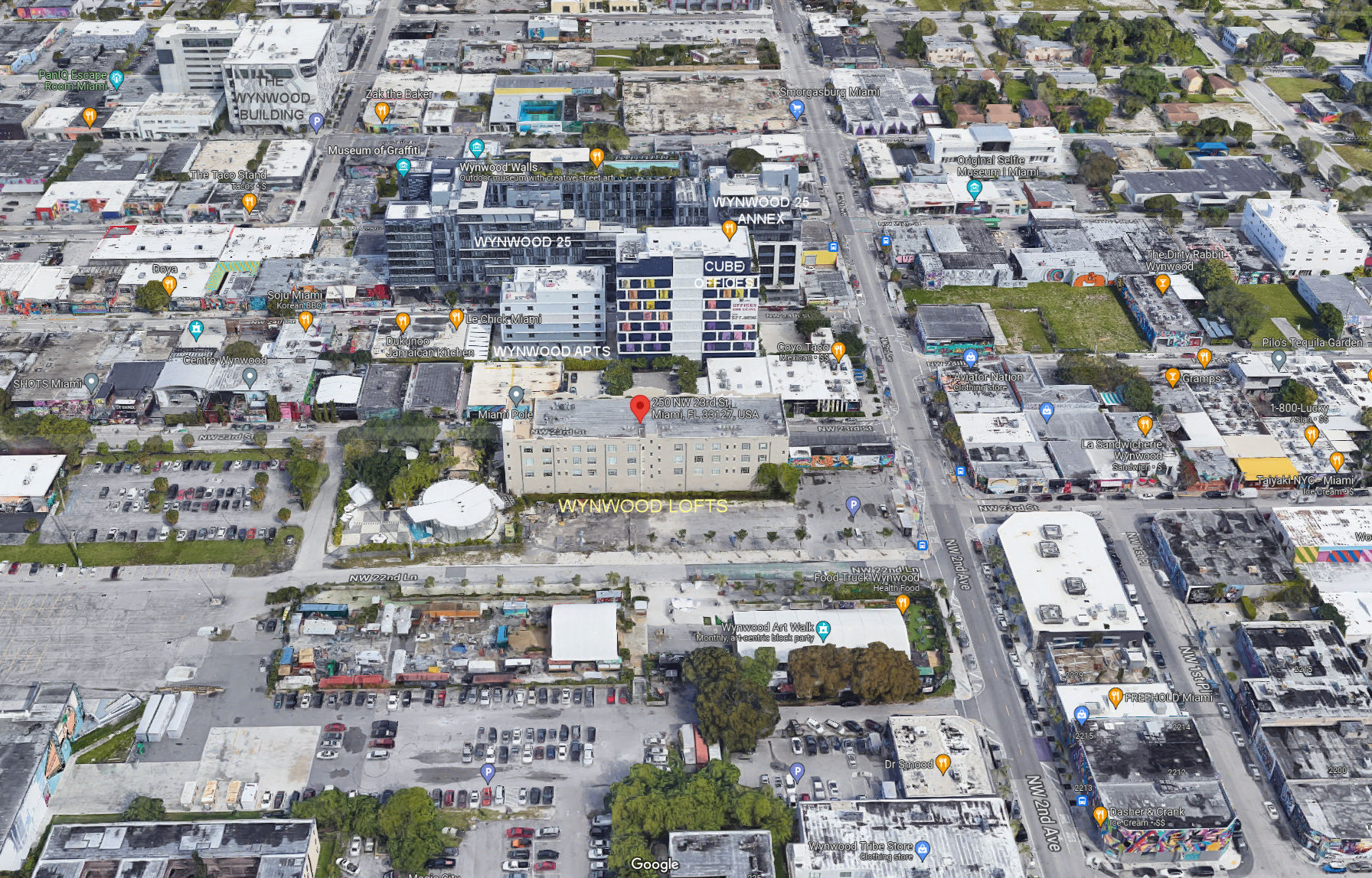 Aerial photo of Wynwood Lofts