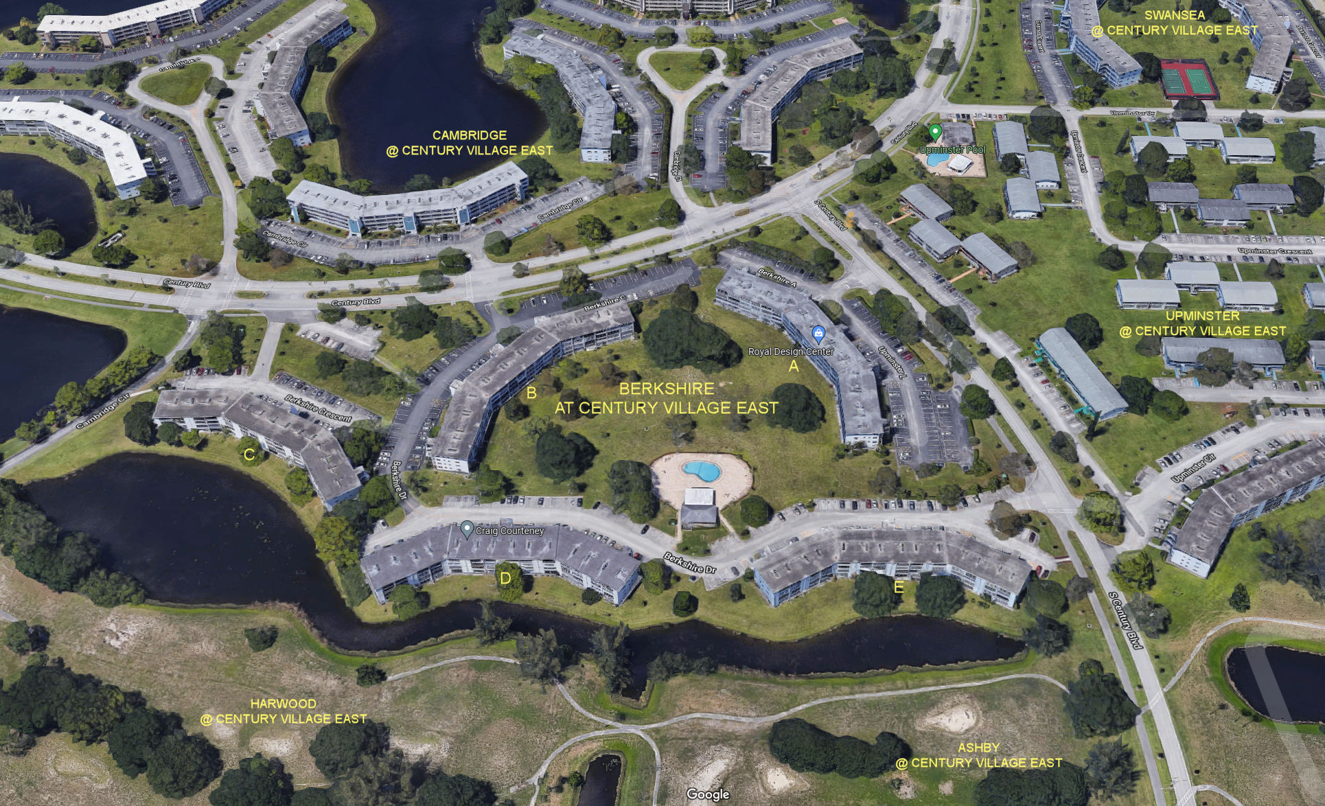 Aerial photo of Berkshire at Century Village East (A to E)