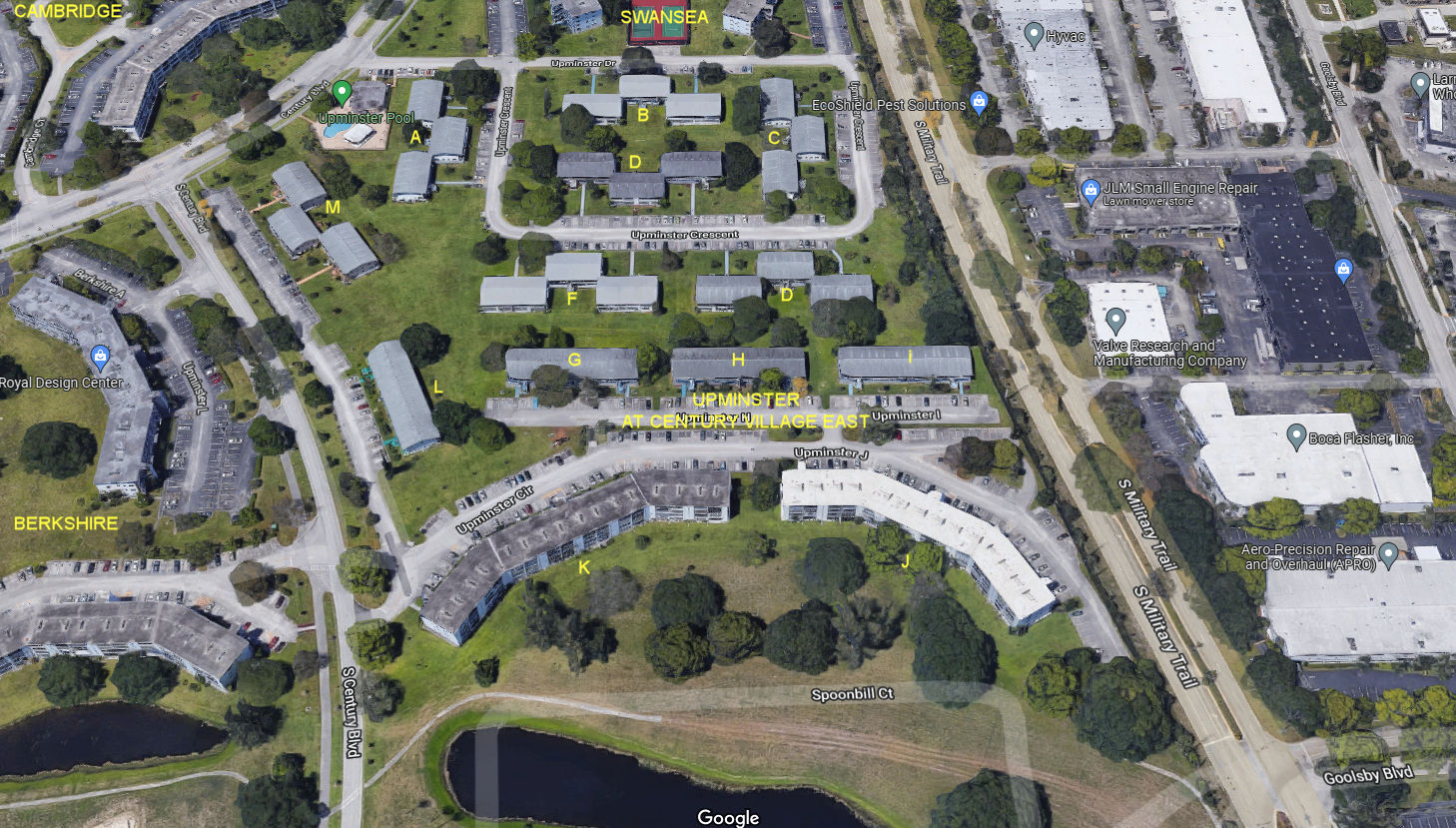 Aerial photo of Upminsnter at Century Village East (A to M)