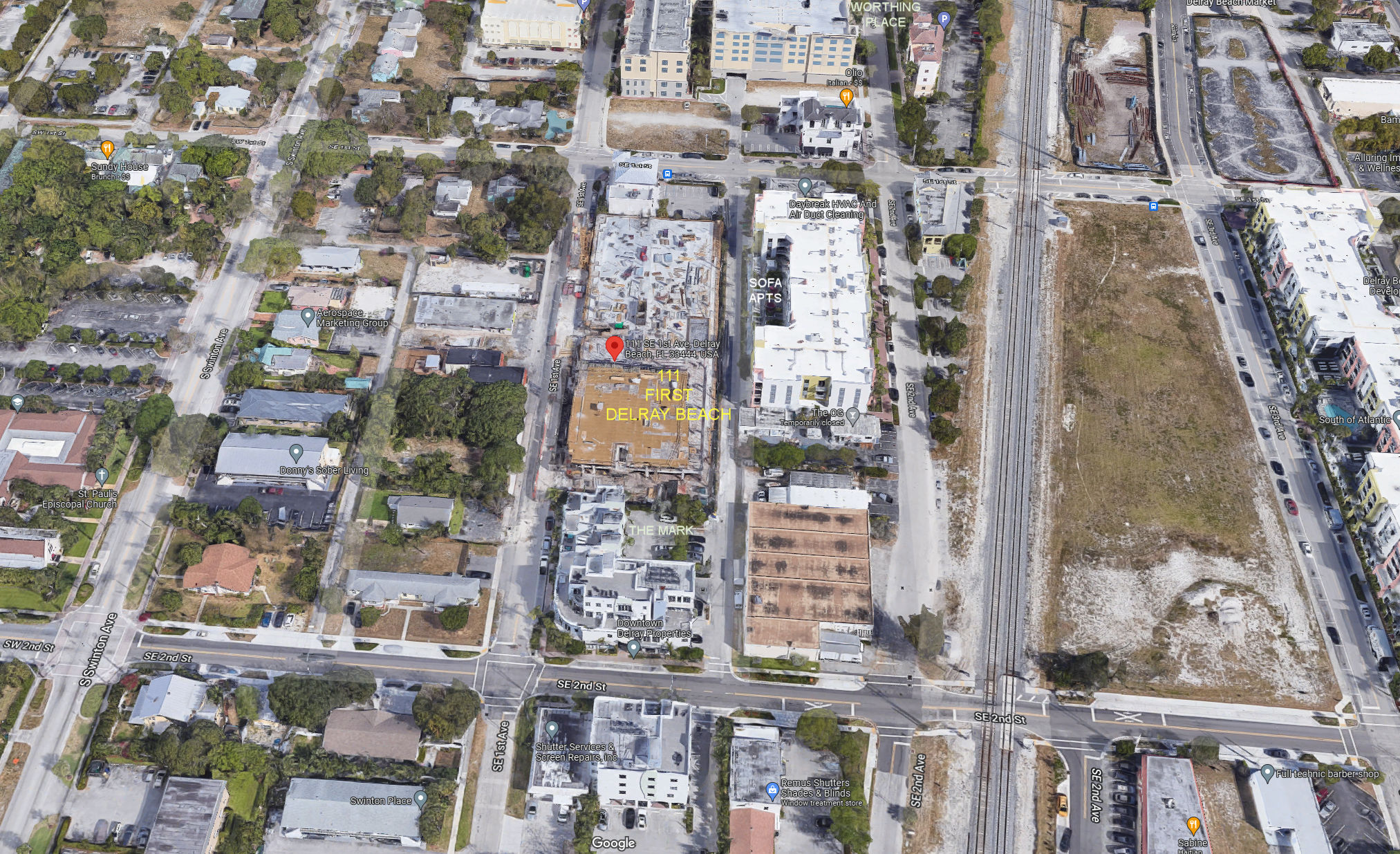 Aerial photo of 111 First Delray Beach