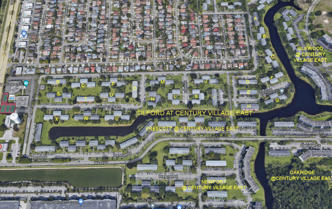 Aerial photo of Tilford at Century Village East (A to X)